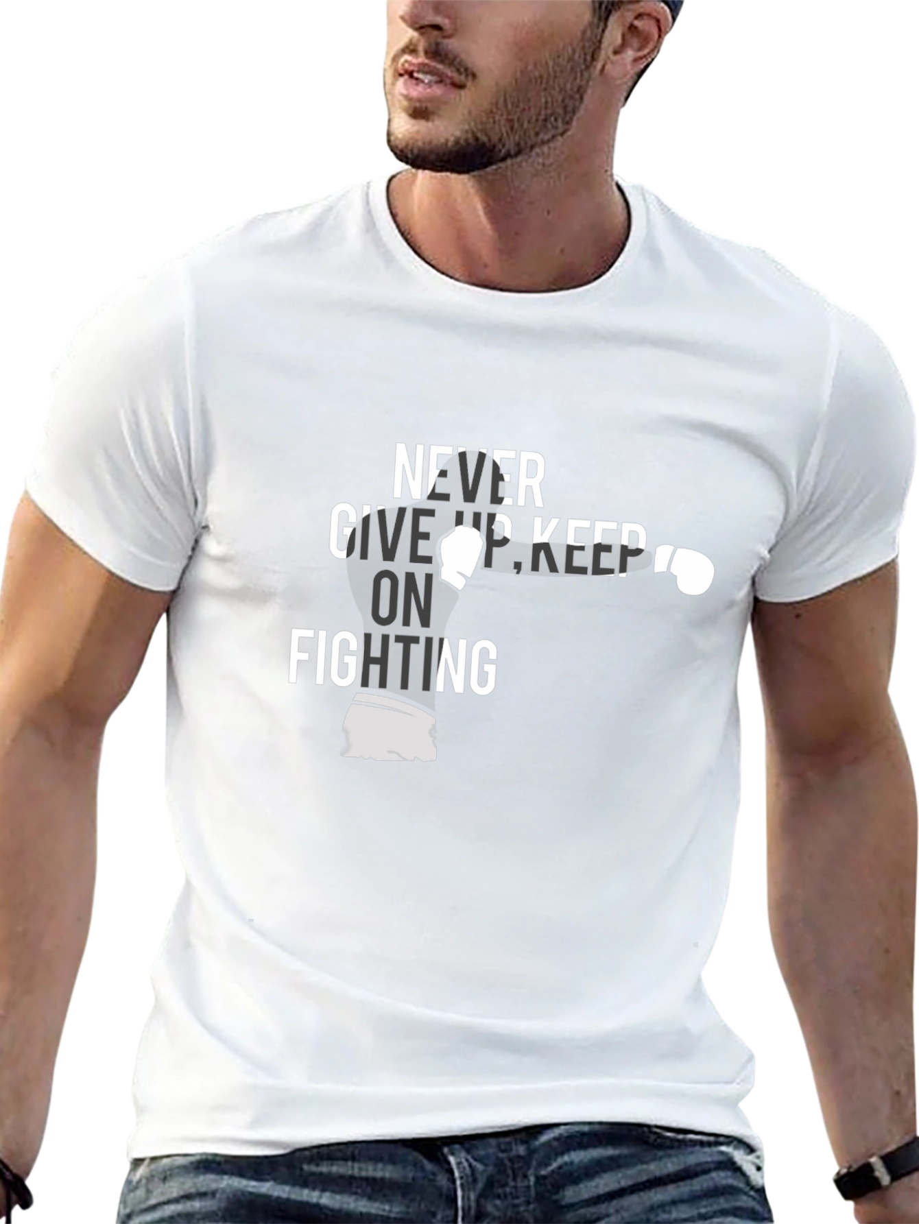 Never Give Up Boxing Graphic Tee
