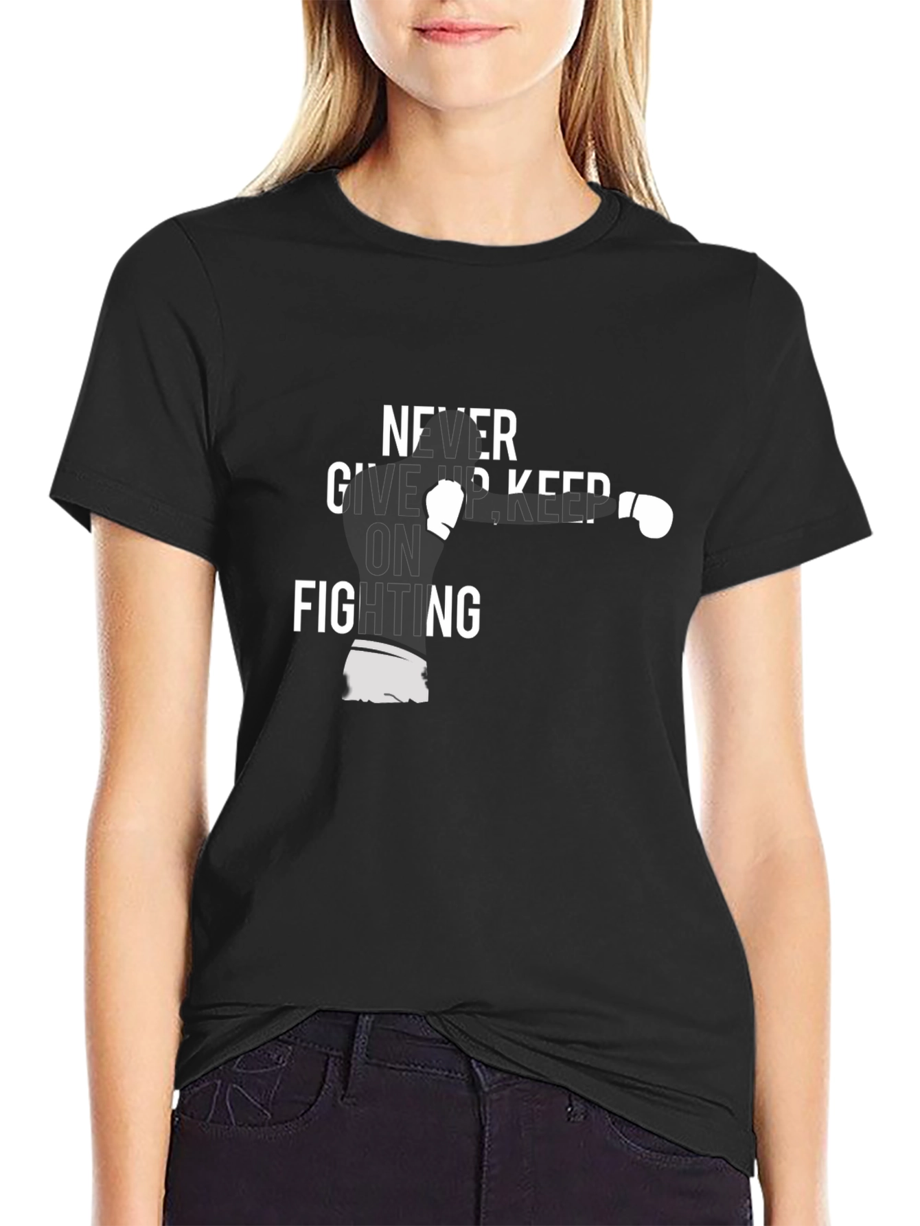 Never Give Up Boxing Graphic Tee