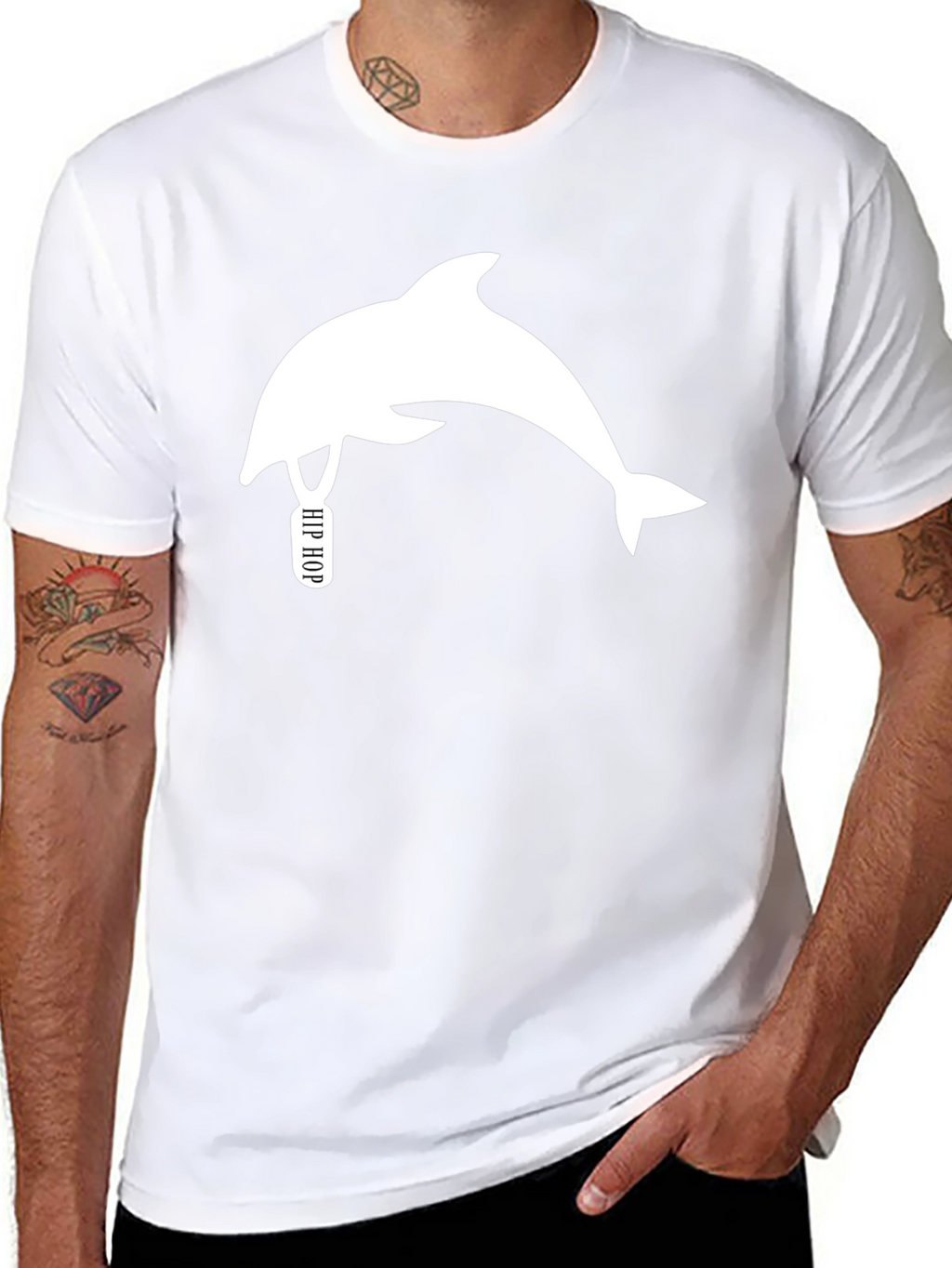 Hip Hop Dolphin Black T-Shirt - Unique Graphic Tee