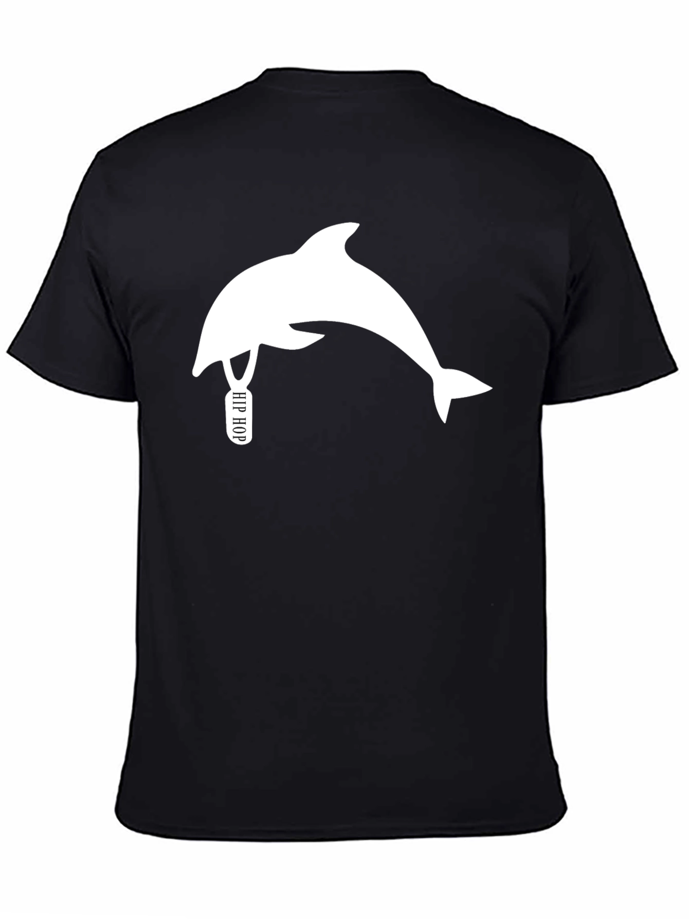 Hip Hop Dolphin Black T-Shirt - Unique Graphic Tee