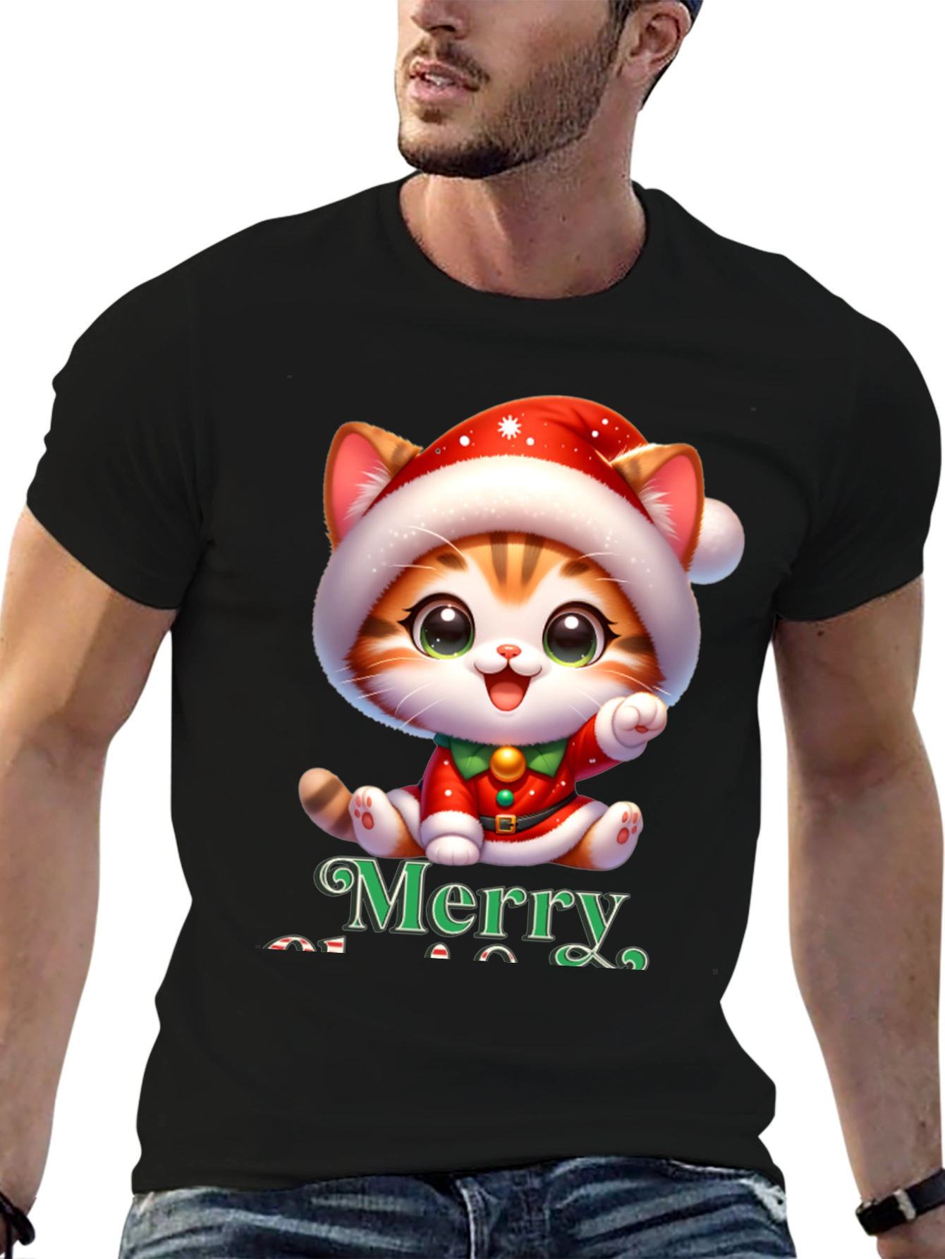 Merry Christmas Cat T-Shirt