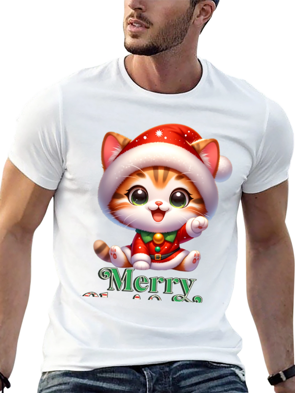 Merry Christmas Cat T-Shirt