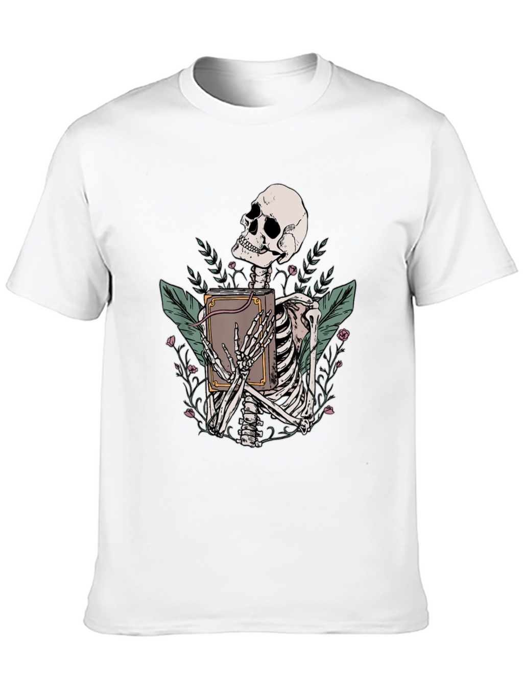 Skeleton Reading Book T-Shirt - Gothic Graphic Tee