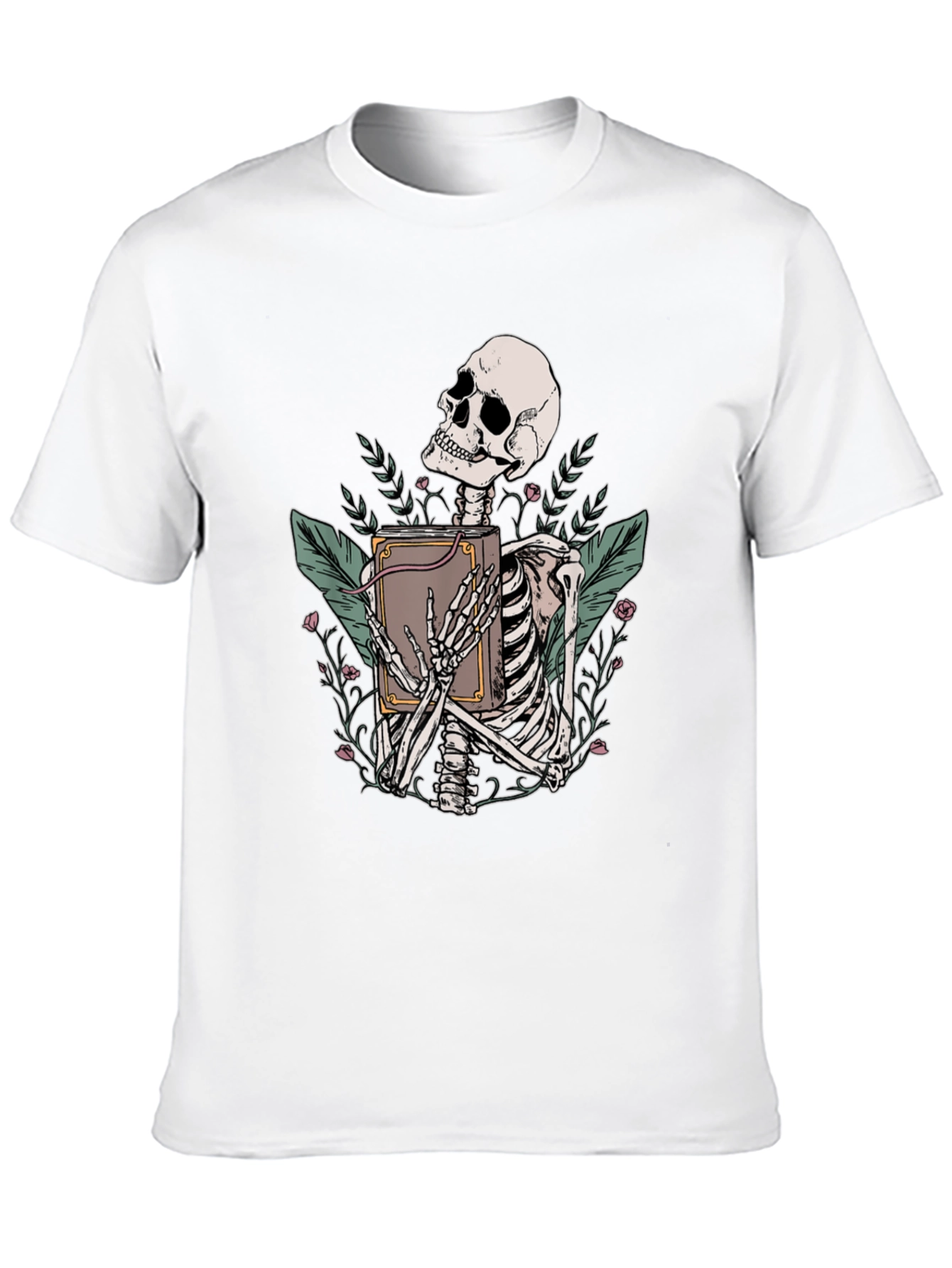 Skeleton Reading Book T-Shirt - Gothic Graphic Tee