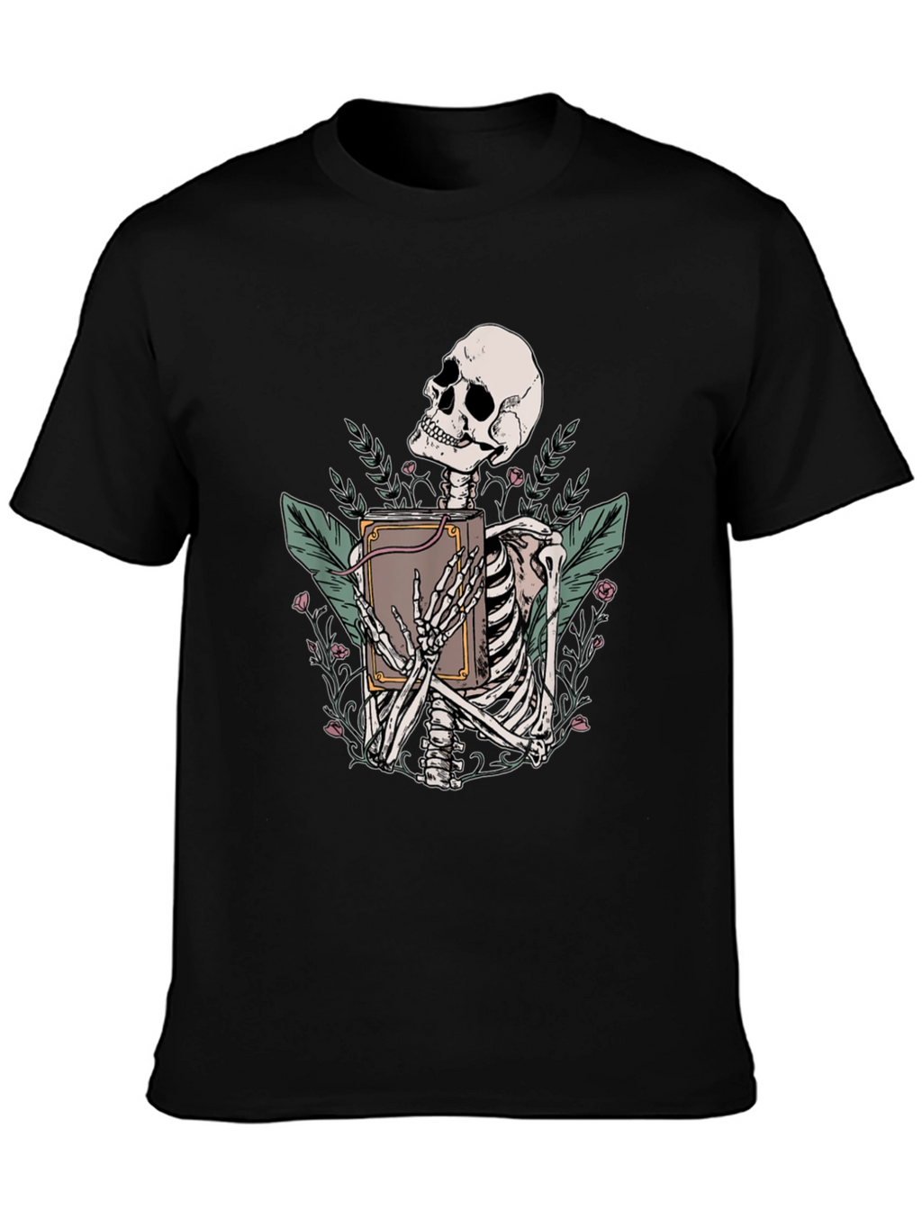 Skeleton Reading Book T-Shirt - Gothic Graphic Tee