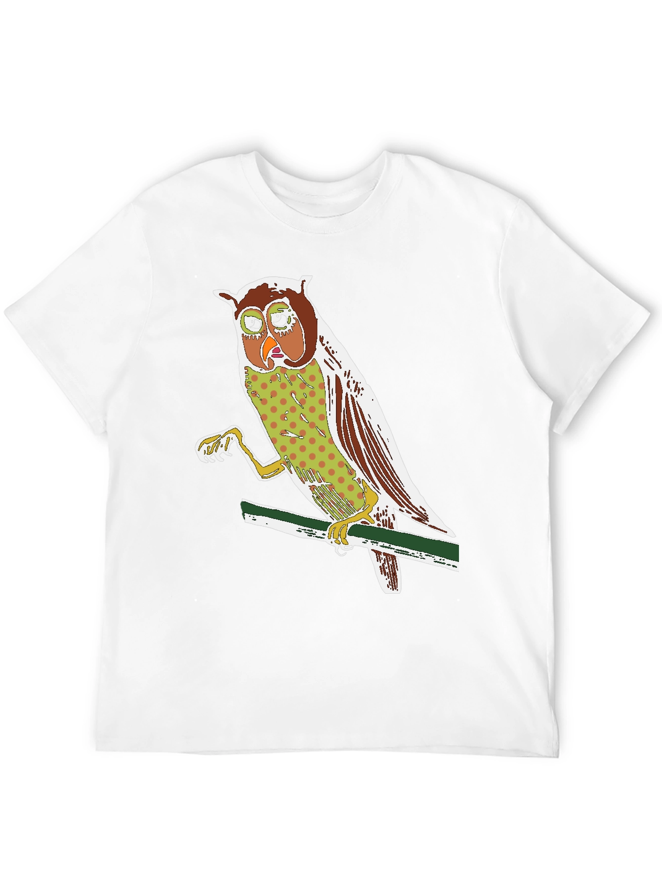 Owl Graphic Print Crew Neck T-Shirt