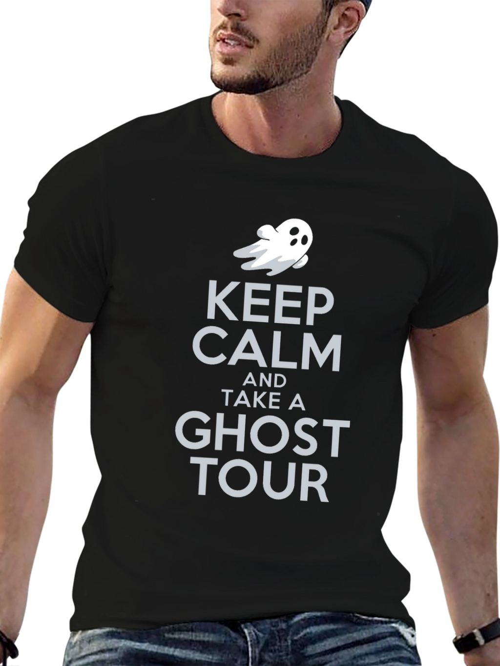 Keep Calm Ghost Tour Tee - Spooky Season Shirt
