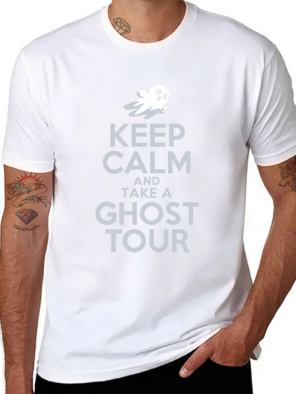 Keep Calm Ghost Tour Tee - Spooky Season Shirt