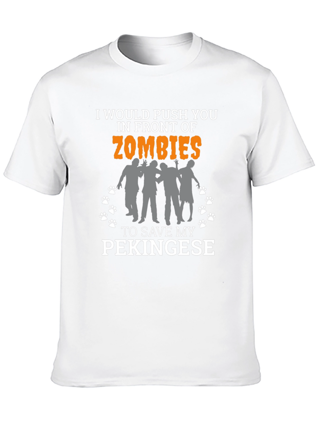 Zombie Pekinese Dog Lover Novelty T-Shirt
