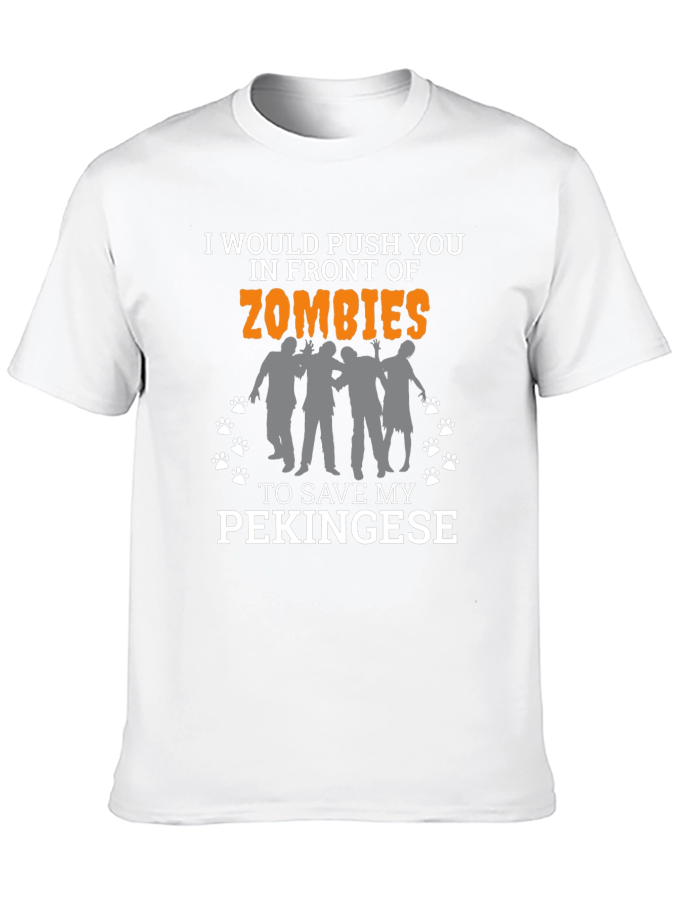 Zombie Pekinese Dog Lover Novelty T-Shirt