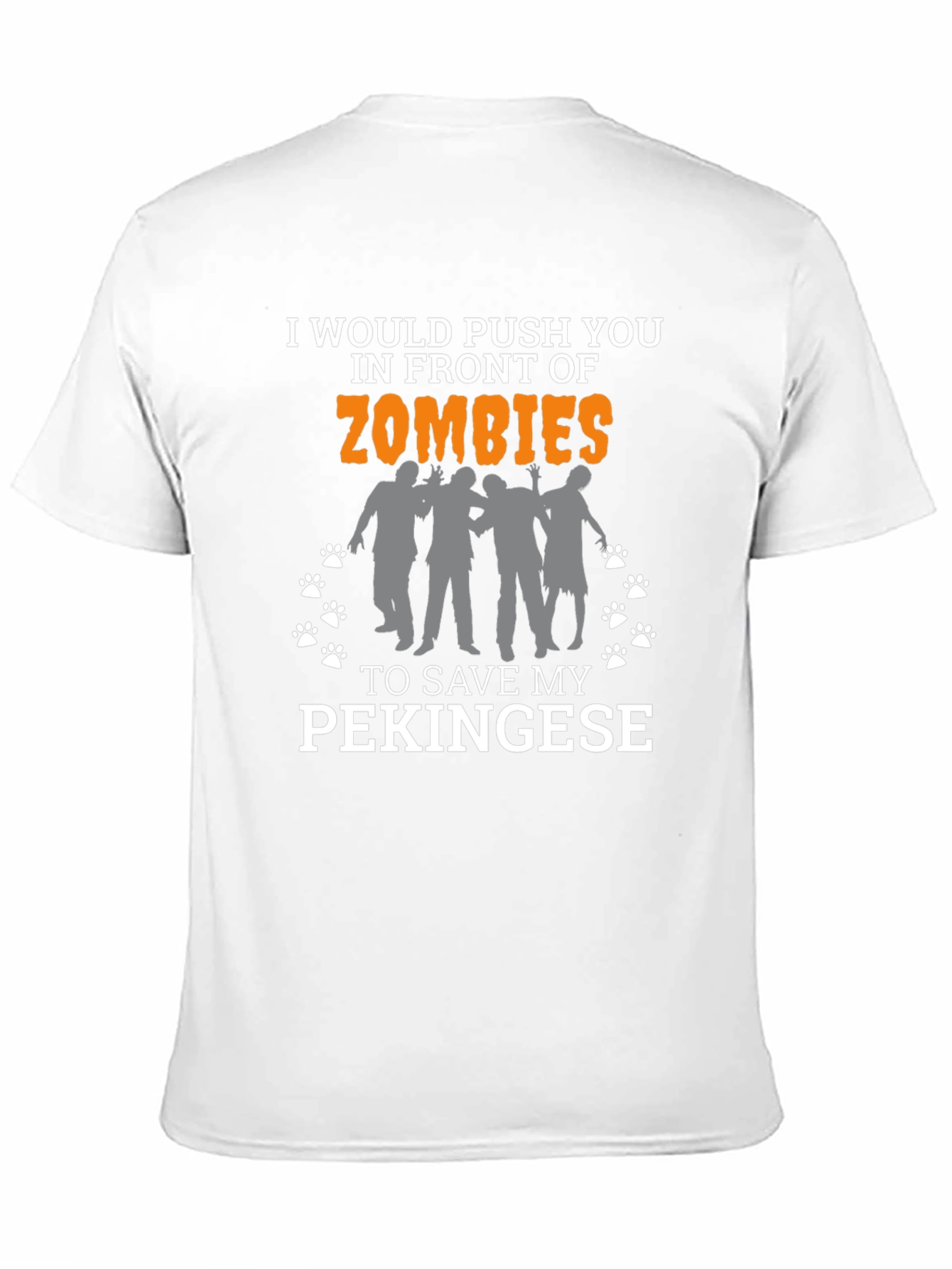 Zombie Pekinese Dog Lover Novelty T-Shirt