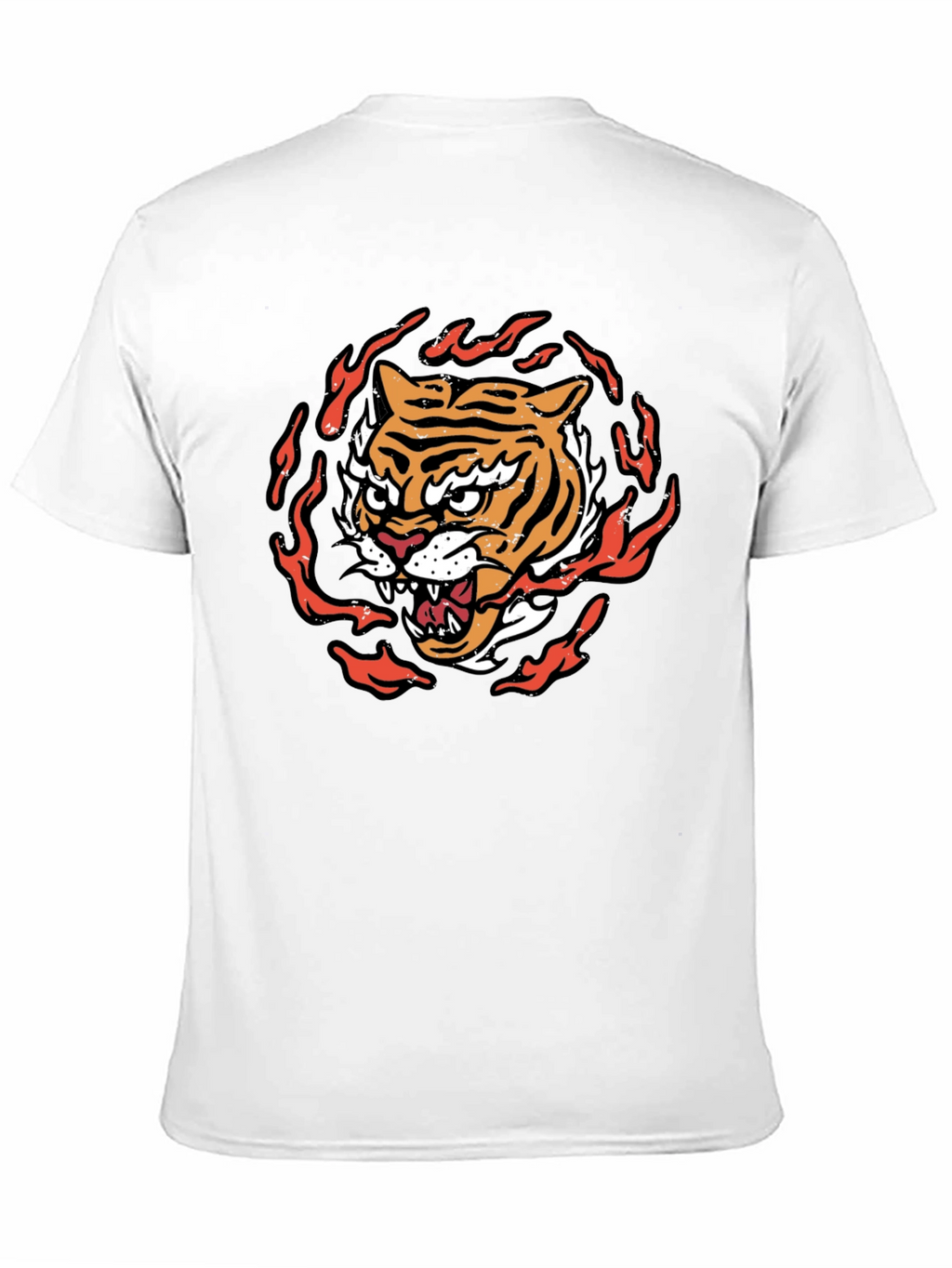 Fiery Tiger Graphic Tee - Bold Black T-Shirt