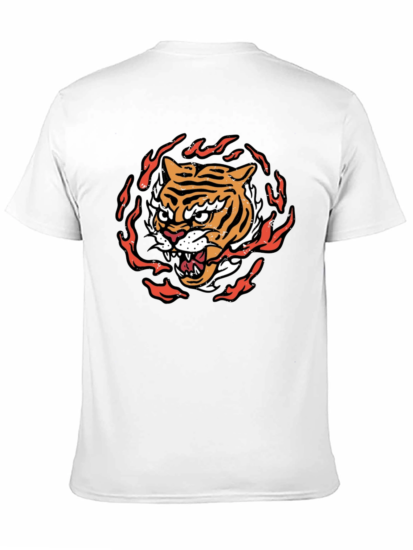 Fiery Tiger Graphic Tee - Bold Black T-Shirt