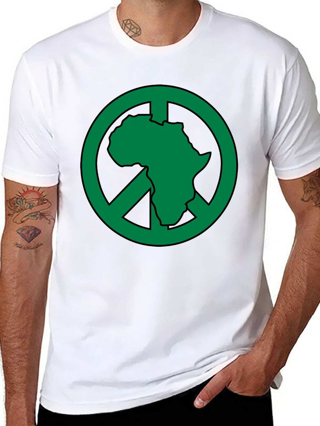 Africa Peace Sign T-Shirt - Green