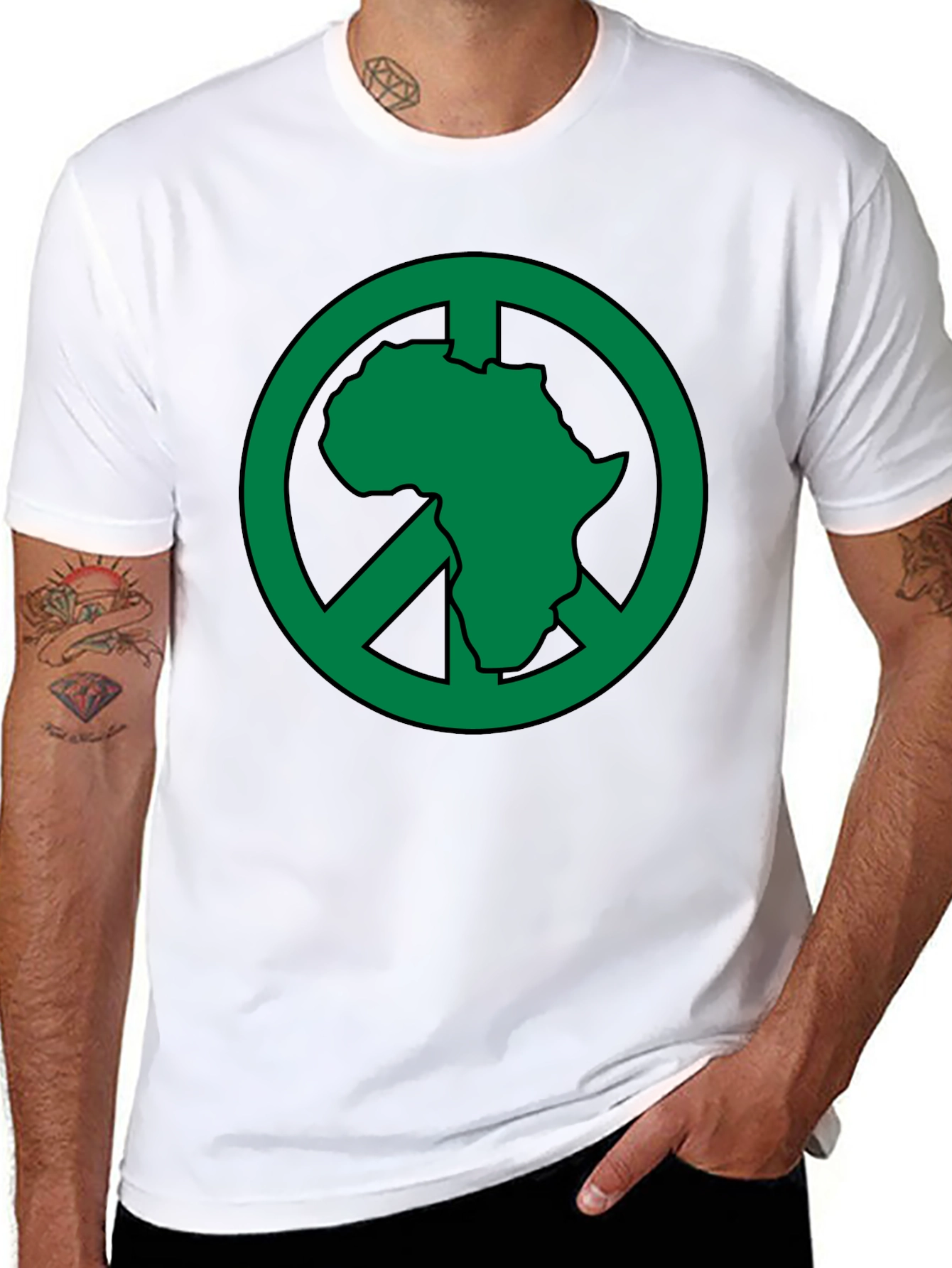 Africa Peace Sign T-Shirt - Green