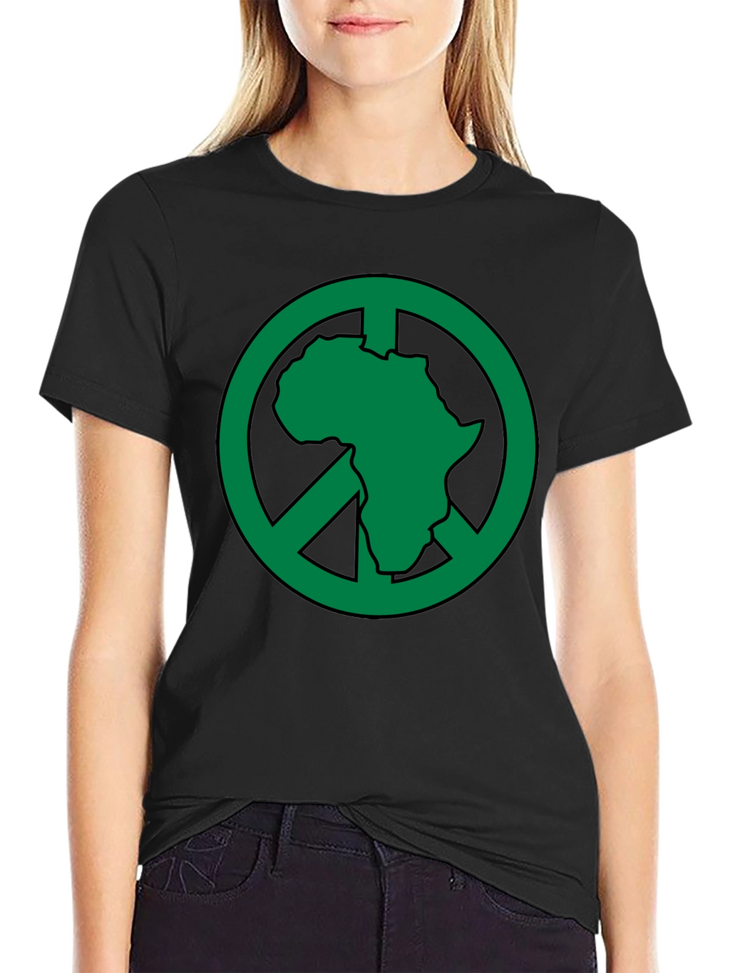 Africa Peace Sign T-Shirt - Green