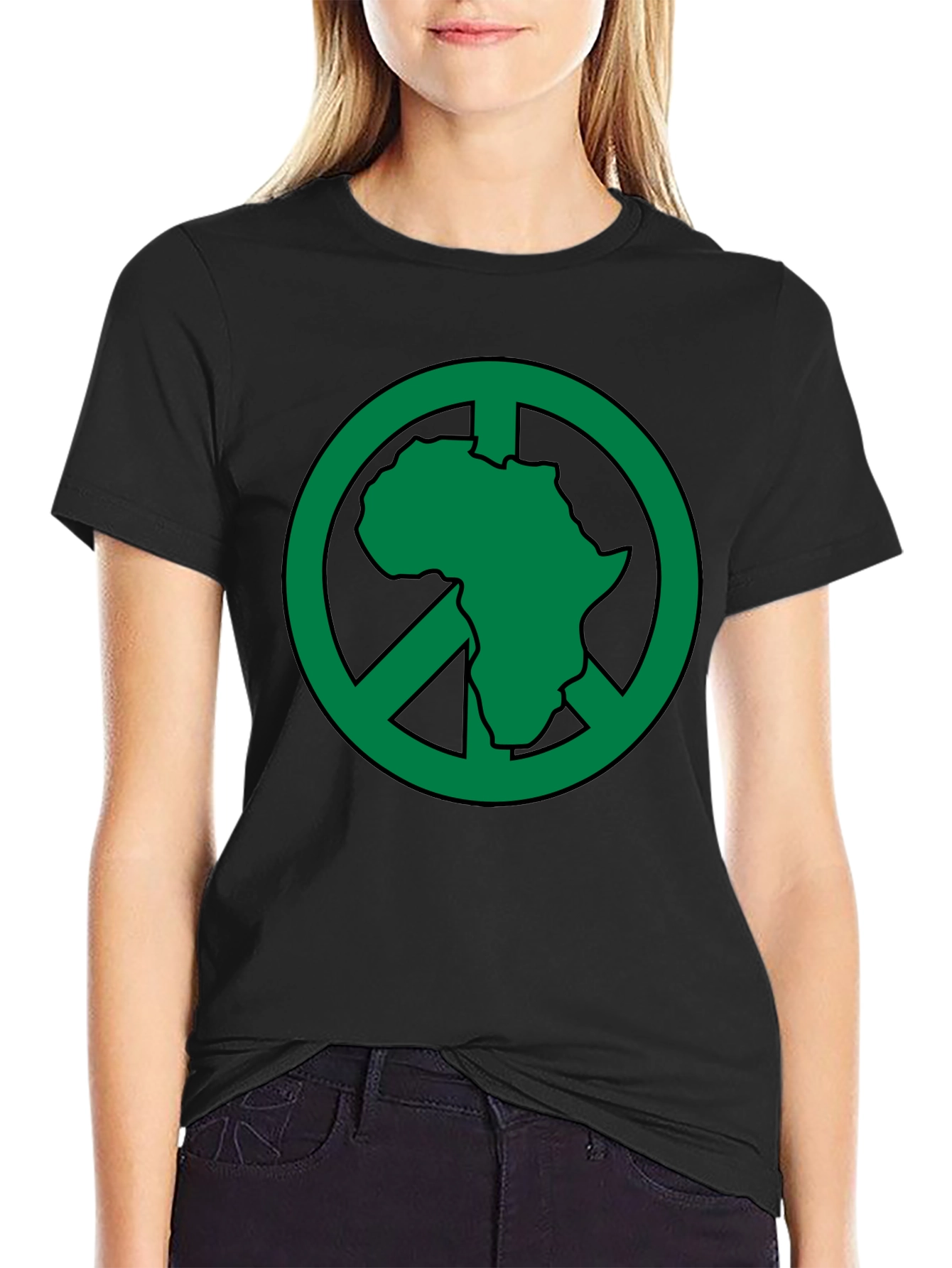 Africa Peace Sign T-Shirt - Green