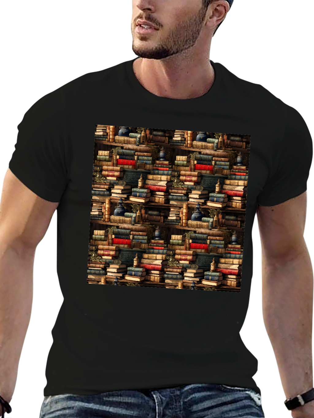 Book Shelf Pattern T-Shirt