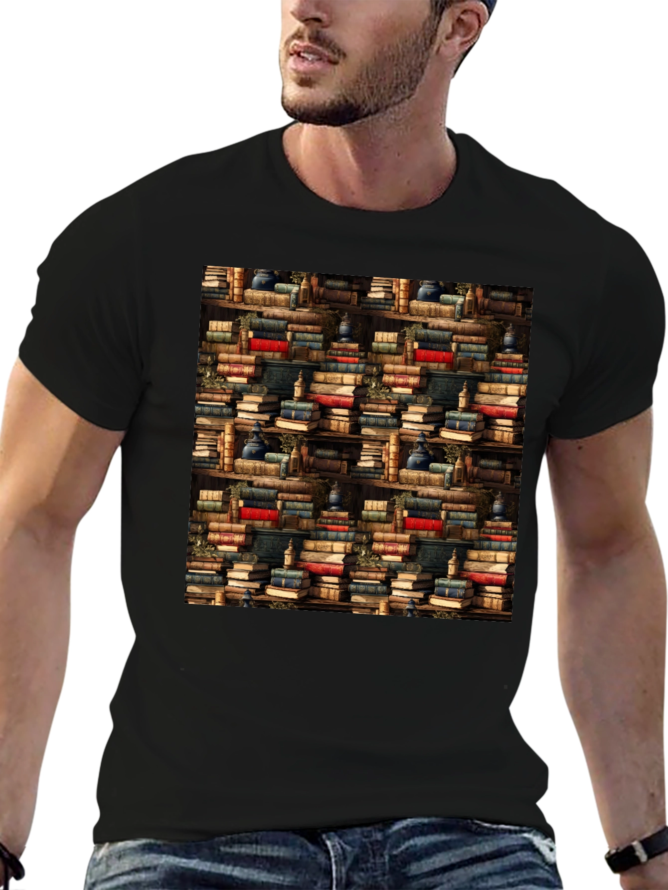 Book Shelf Pattern T-Shirt