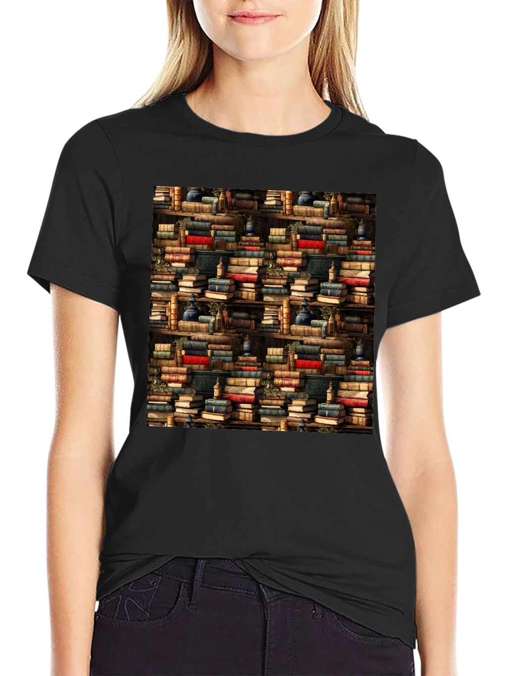 Book Shelf Pattern T-Shirt