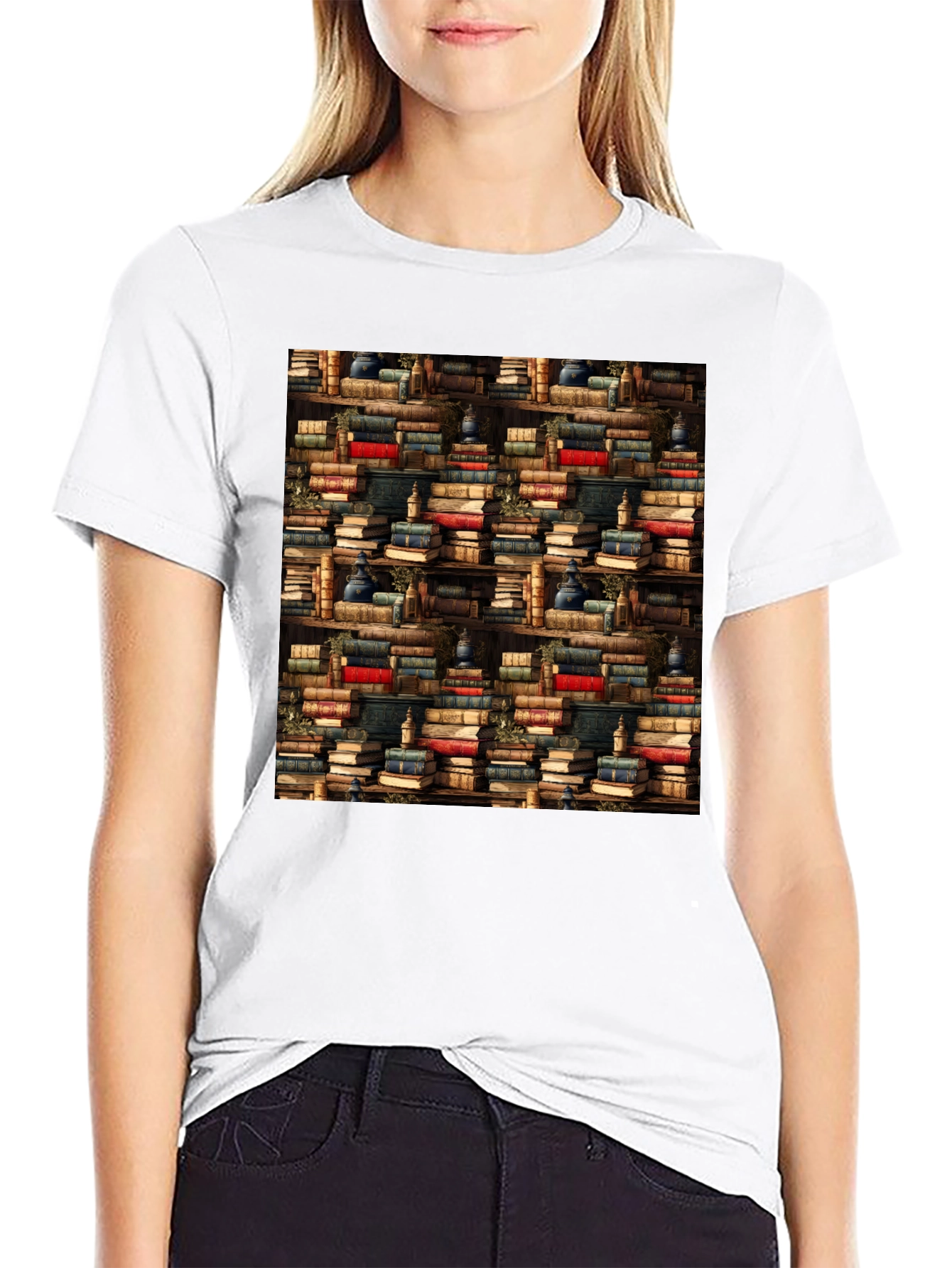 Book Shelf Pattern T-Shirt
