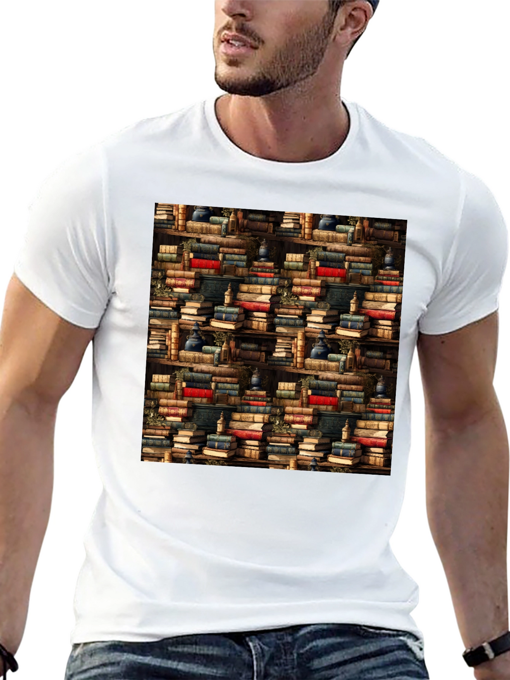 Book Shelf Pattern T-Shirt
