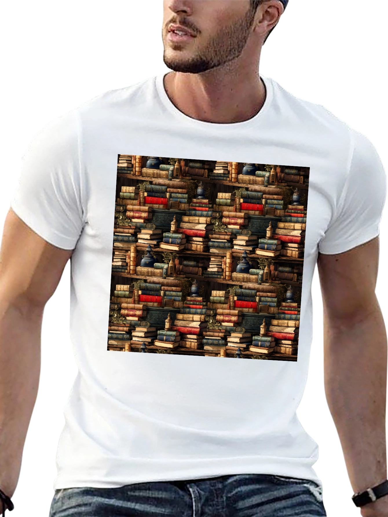 Book Shelf Pattern T-Shirt