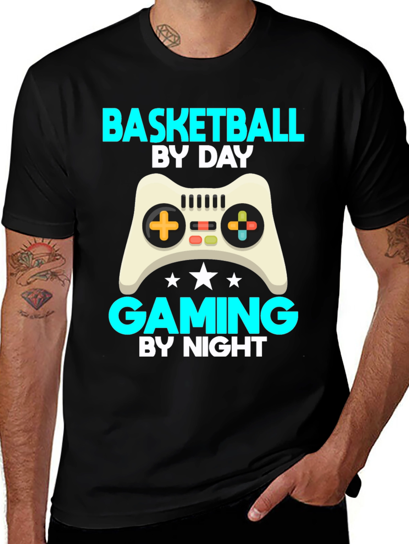 Basketball by Day Gaming by Night T-Shirt