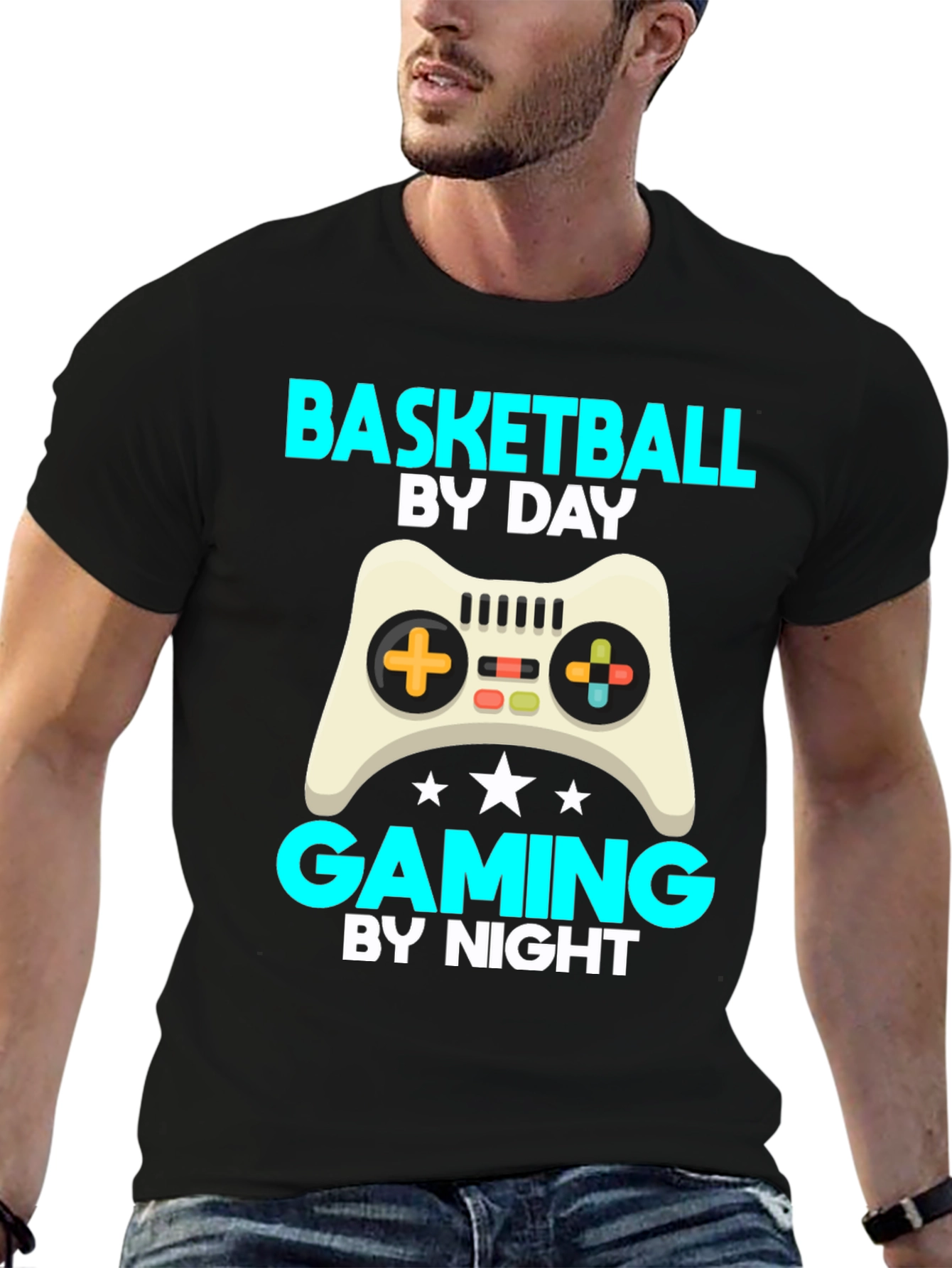 Basketball by Day Gaming by Night T-Shirt