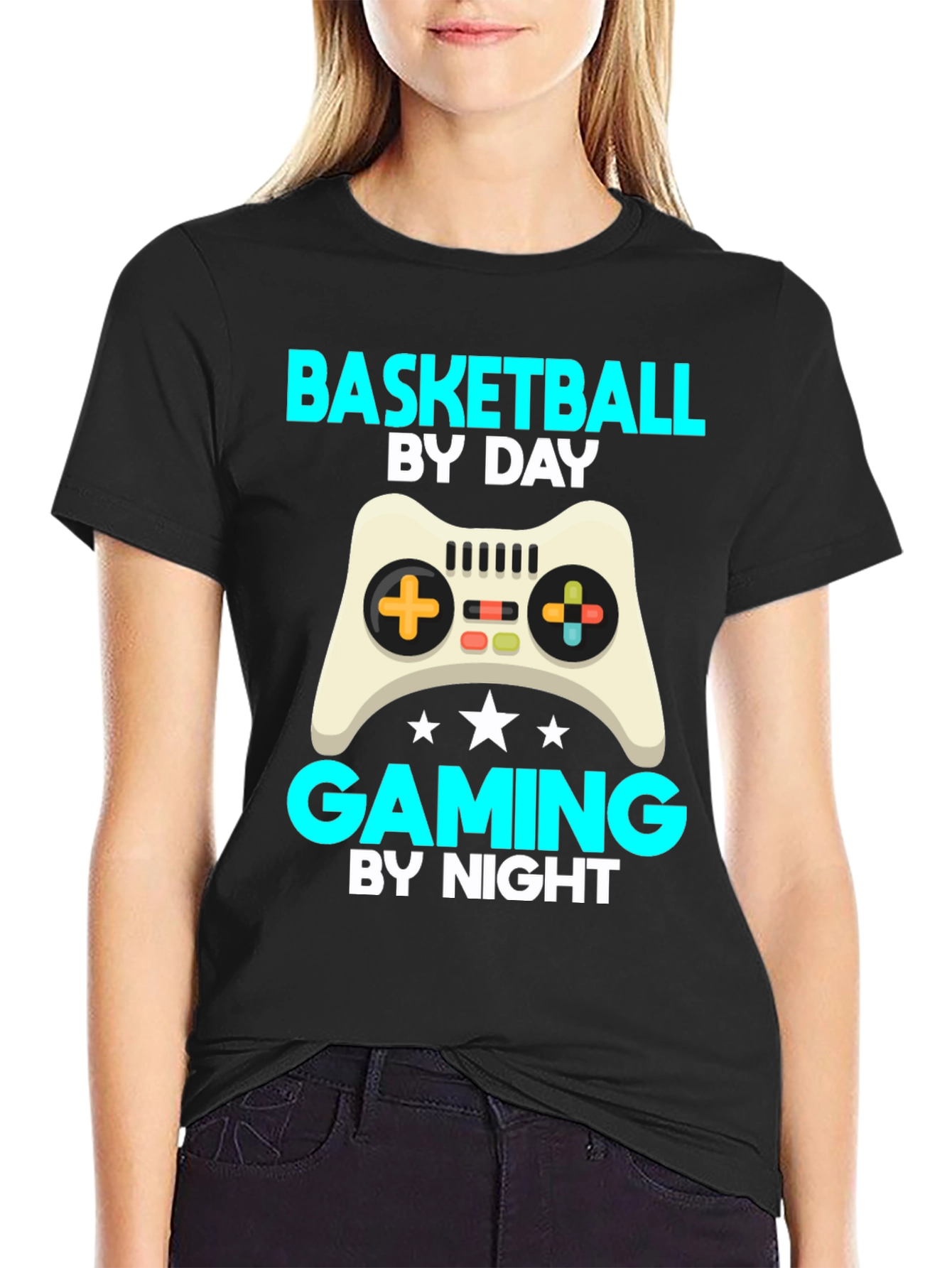 Basketball by Day Gaming by Night T-Shirt