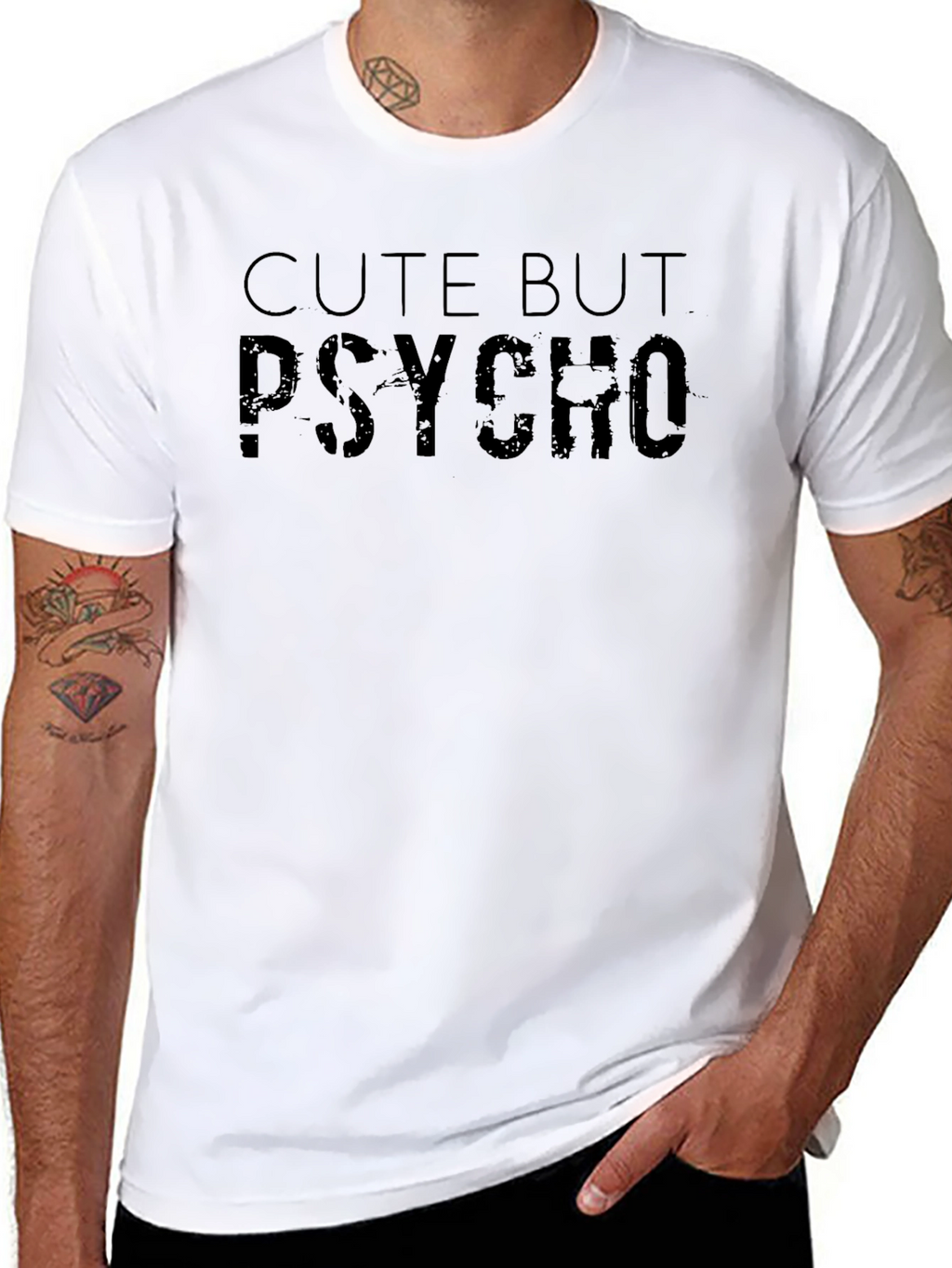 Cute But Psycho Black Graphic T-Shirt