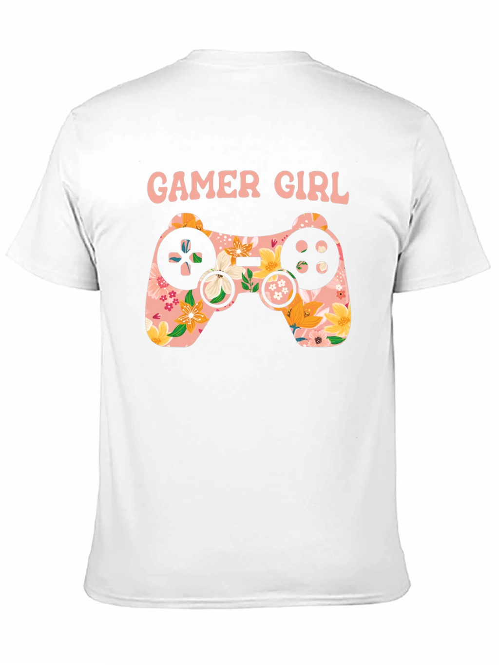 Gamer Girl Floral Controller Graphic Tee