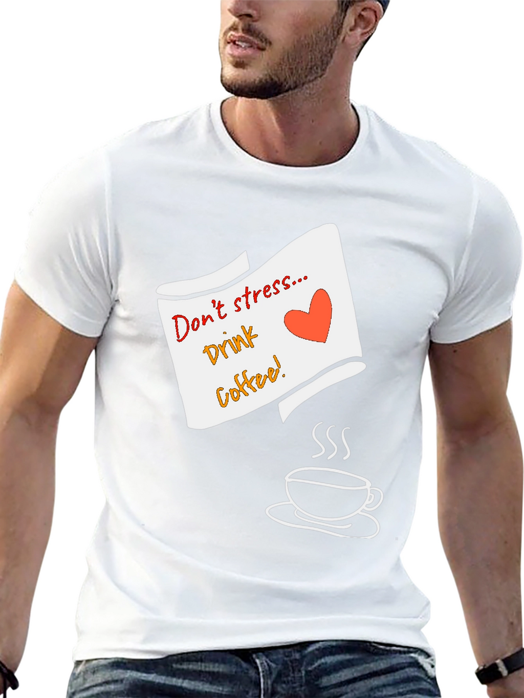 Dont Stress Drink Coffee Graphic Tee - Black