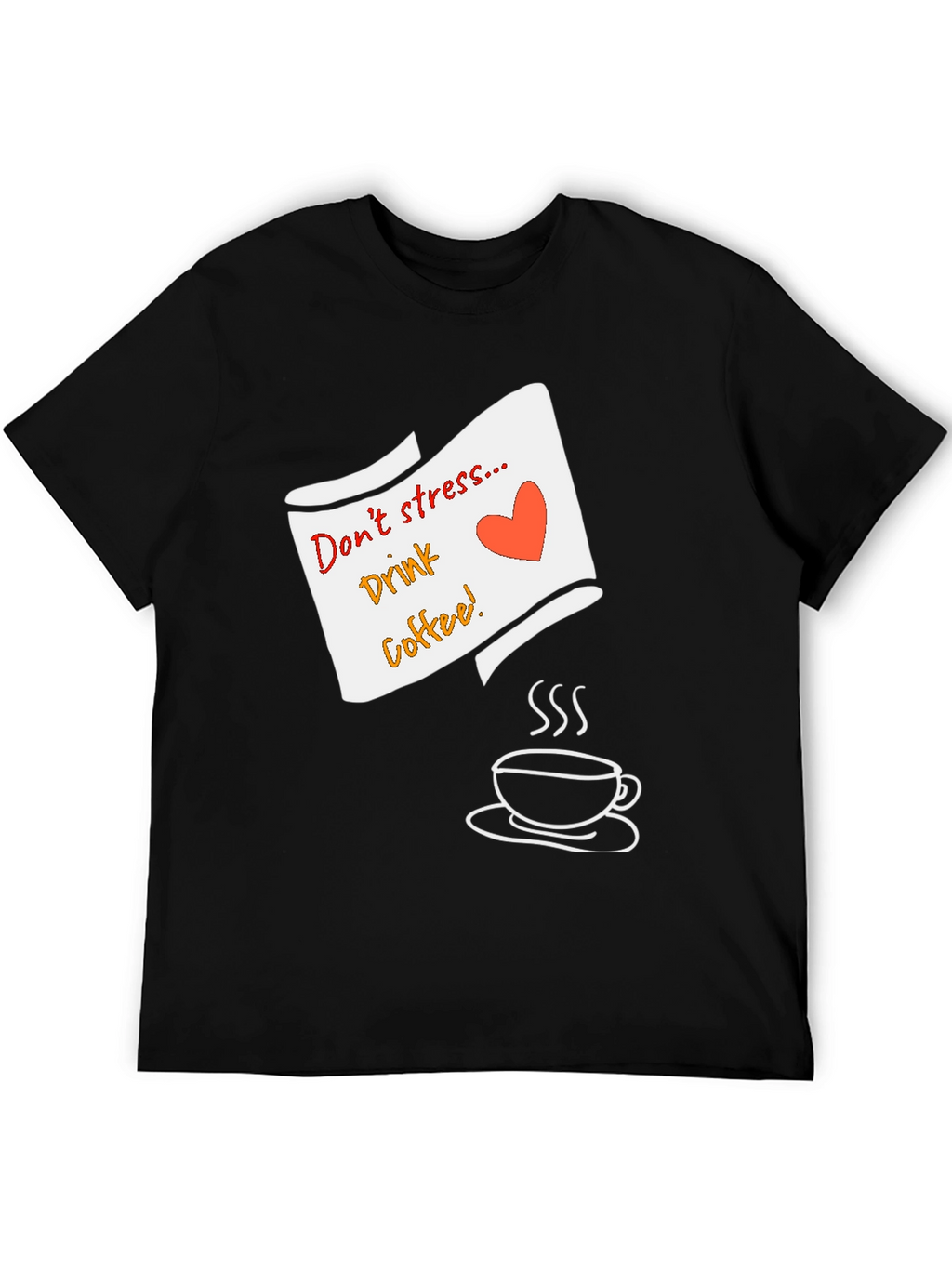 Dont Stress Drink Coffee Graphic Tee - Black