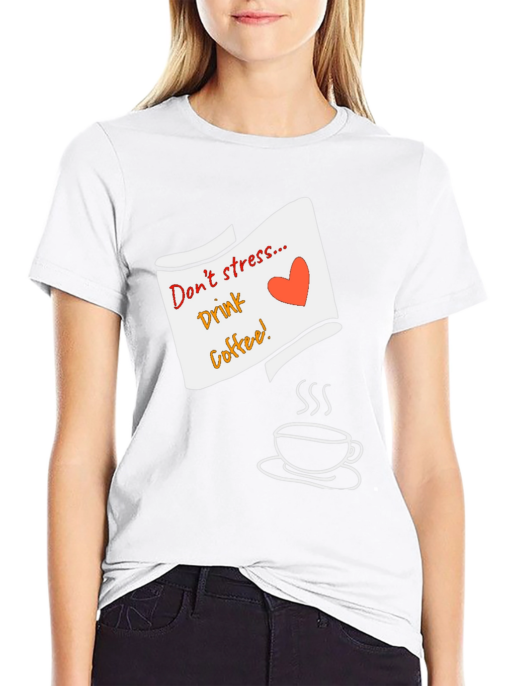 Dont Stress Drink Coffee Graphic Tee - Black
