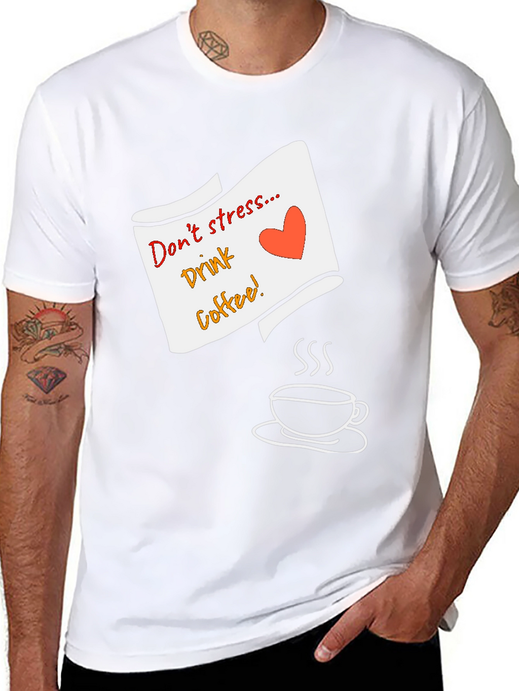 Dont Stress Drink Coffee Graphic Tee - Black