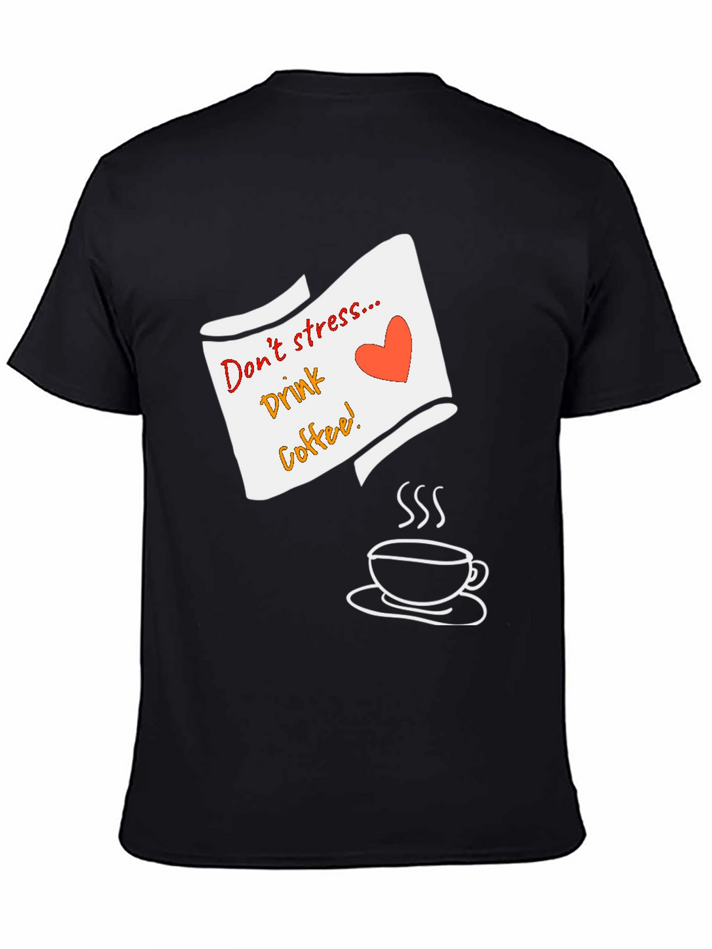 Dont Stress Drink Coffee Graphic Tee - Black