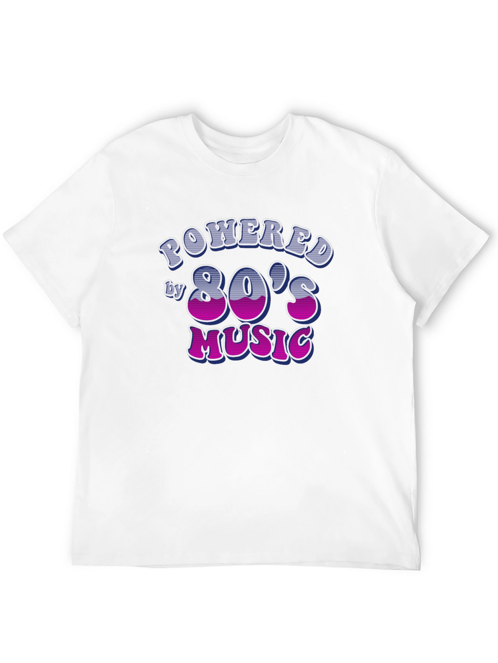 Powered by 80s Music Black T-Shirt