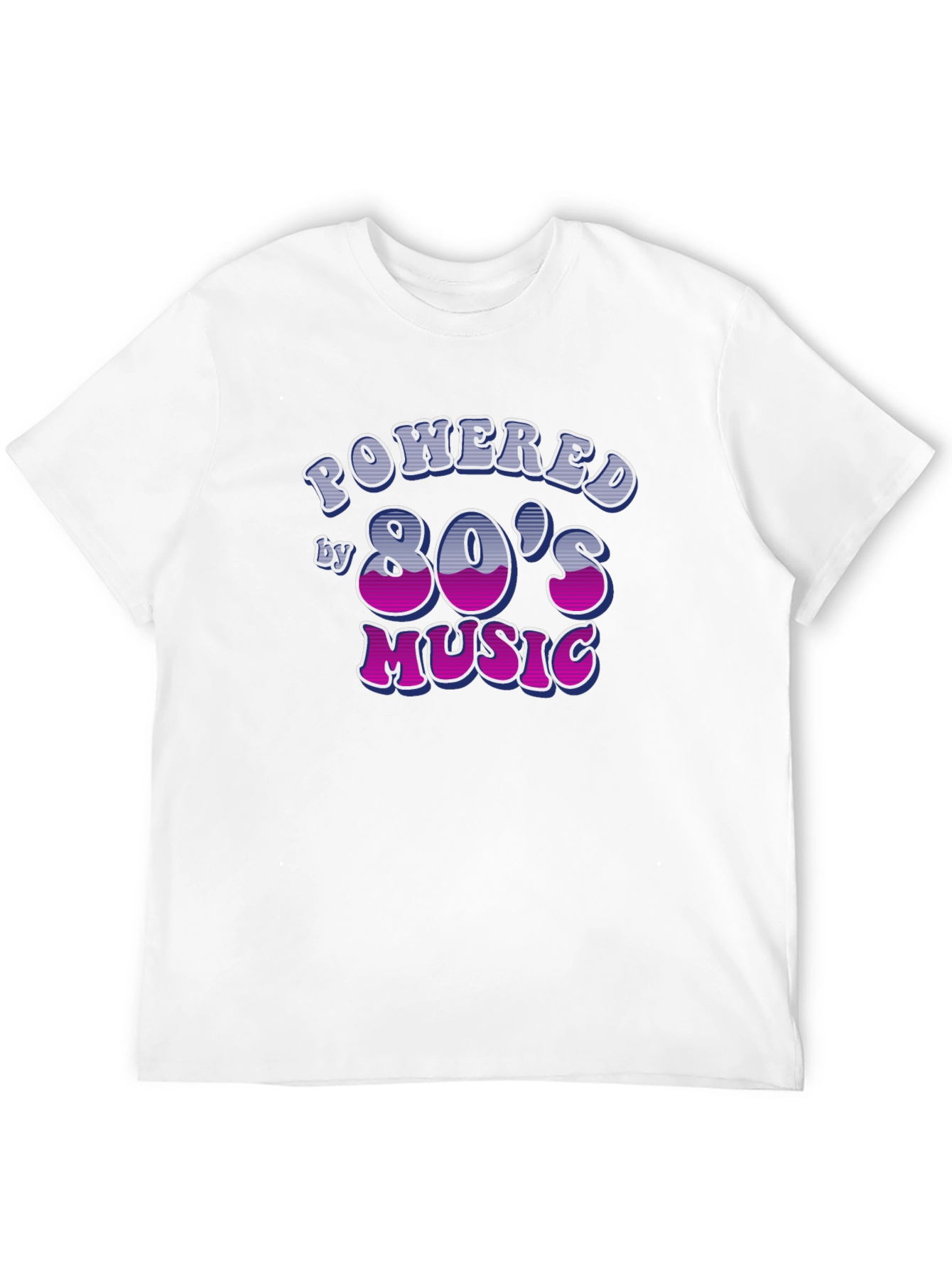 Powered by 80s Music Black T-Shirt