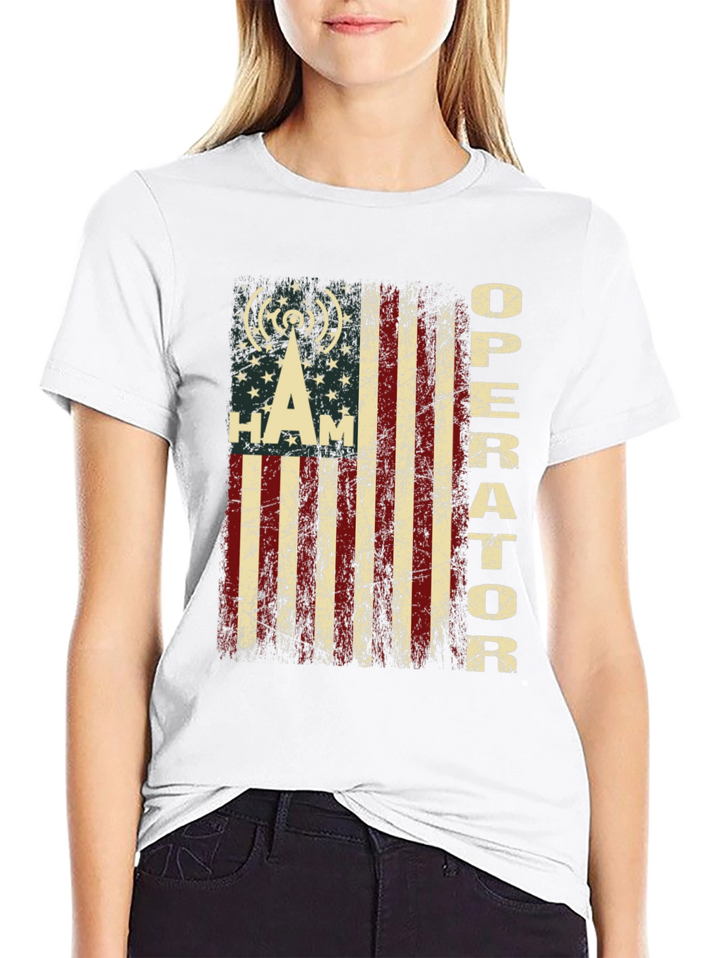 HAM Operator American Flag Graphic T-Shirt