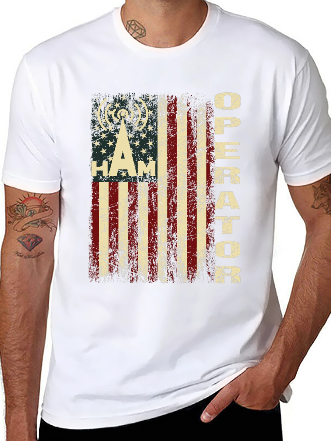 HAM Operator American Flag Graphic T-Shirt
