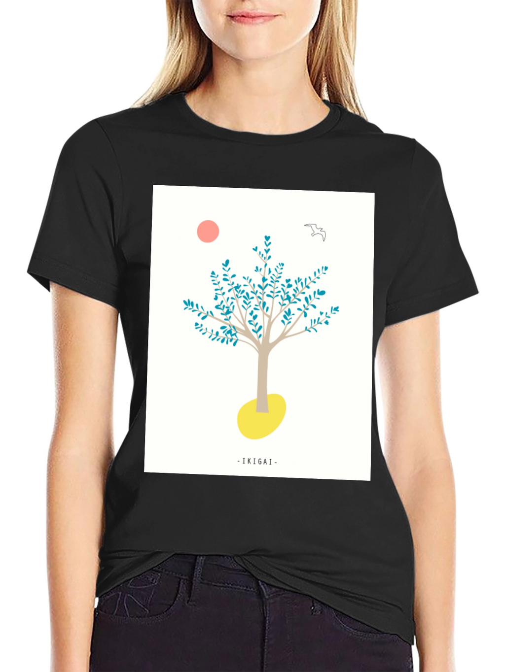 Ikigai Tree Graphic Black T-Shirt