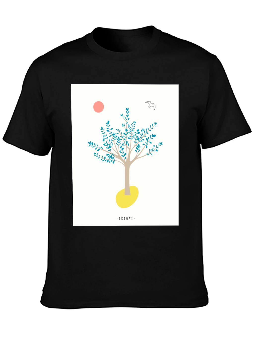 Ikigai Tree Graphic Black T-Shirt
