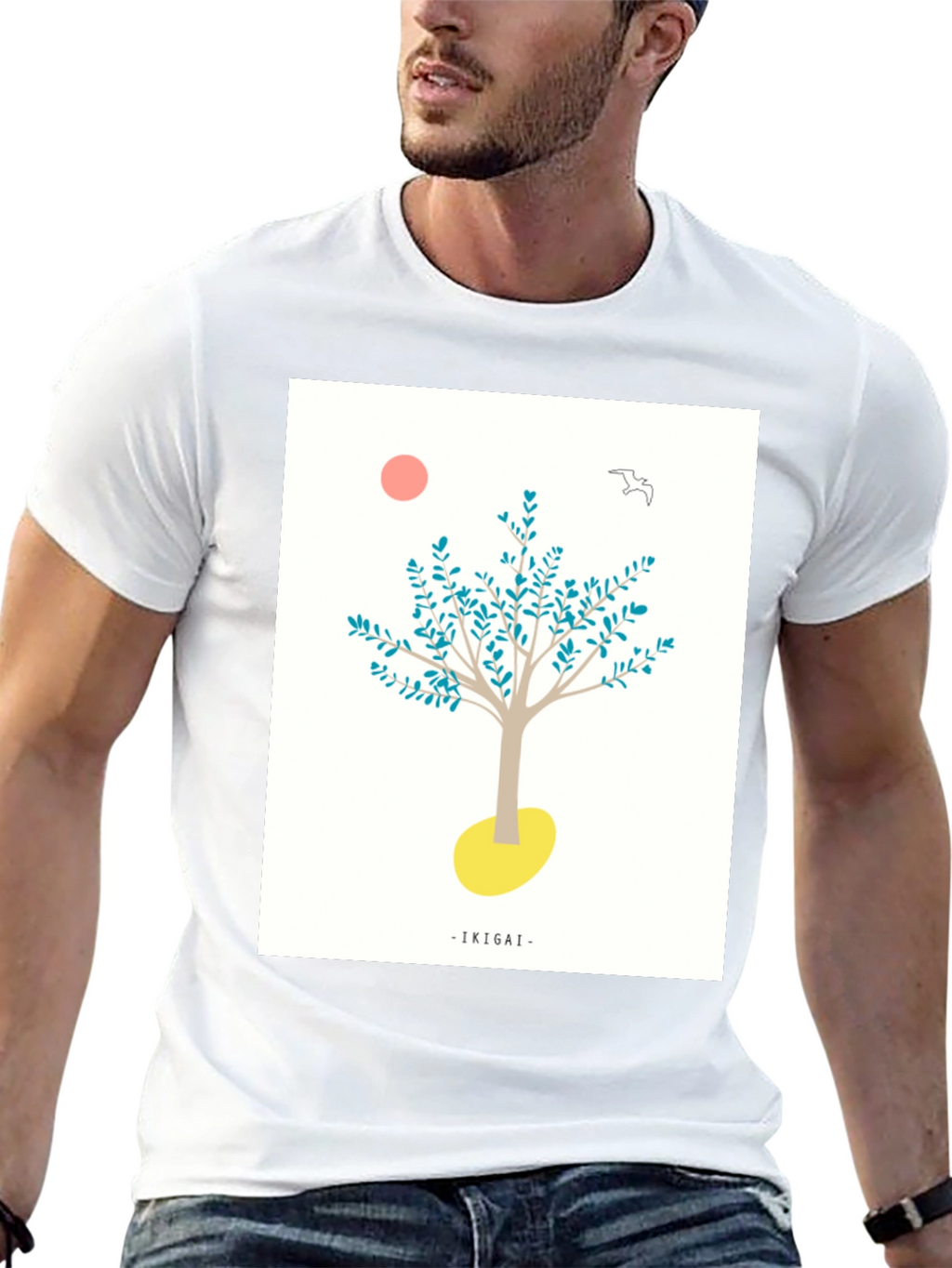 Ikigai Tree Graphic Black T-Shirt