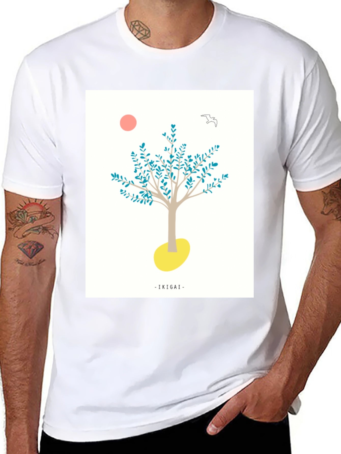 Ikigai Tree Graphic Black T-Shirt