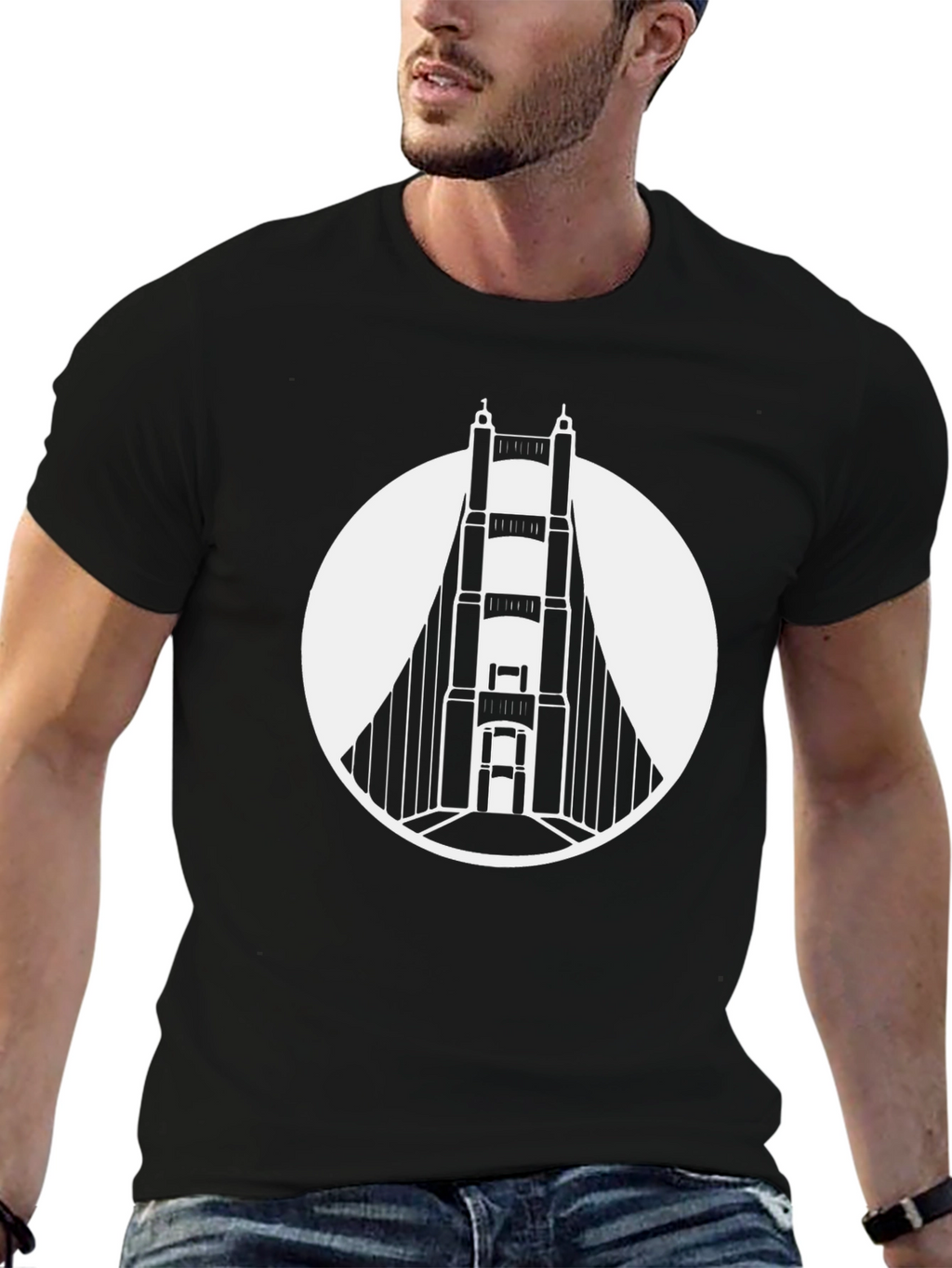 Golden Gate Bridge Graphic Tee - Black