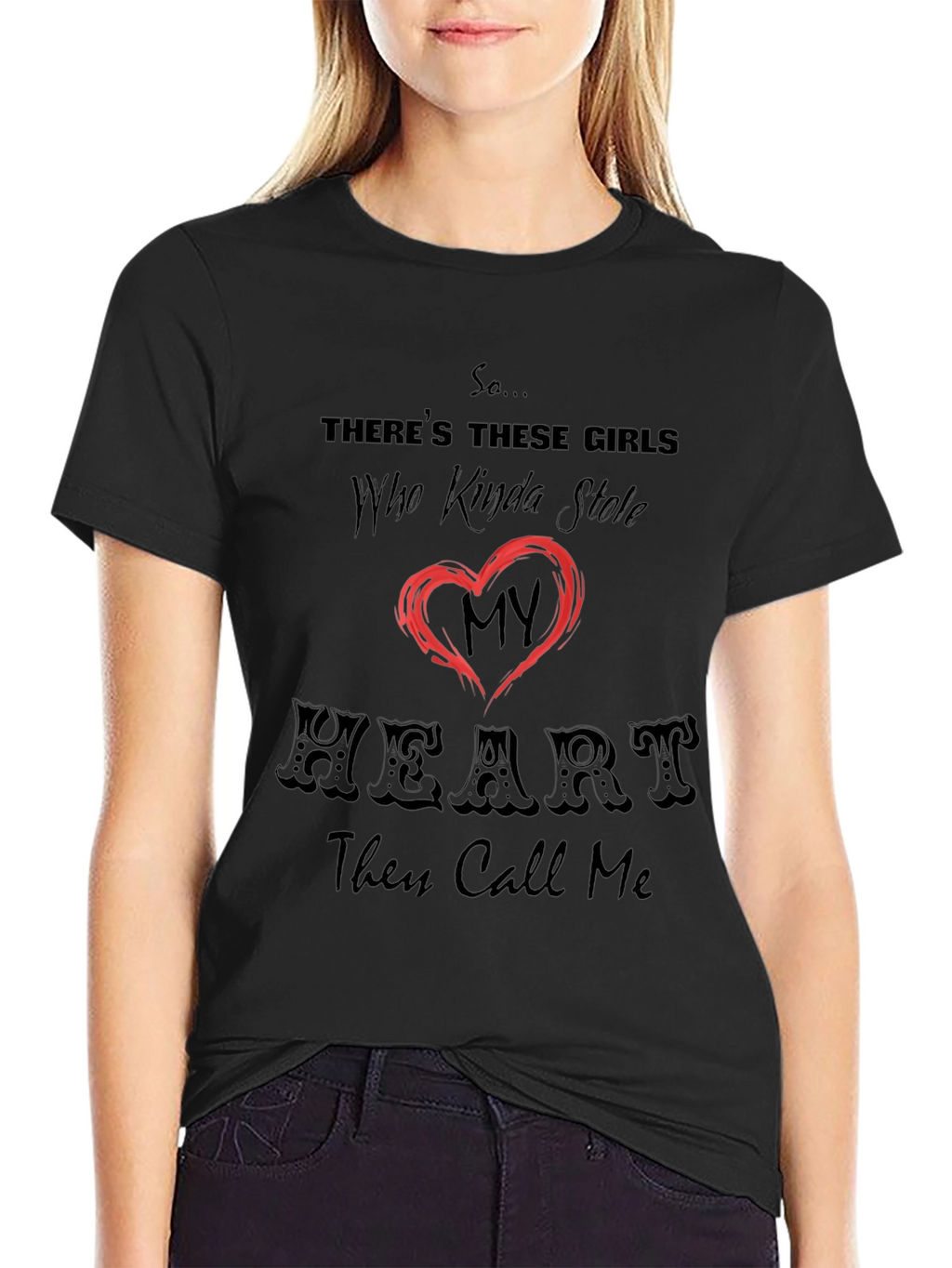Stole My Heart Graphic Tee - Black