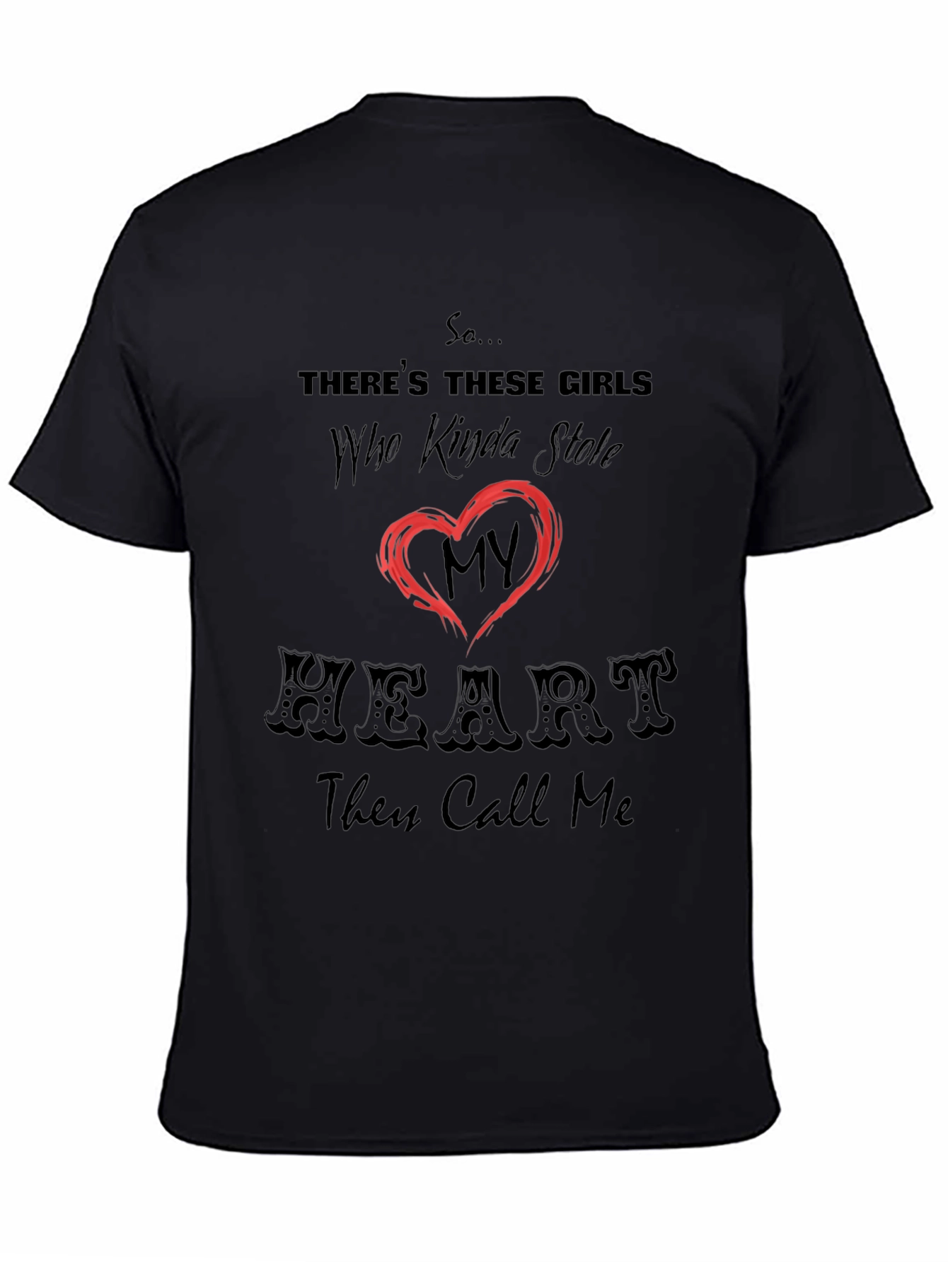 Stole My Heart Graphic Tee - Black