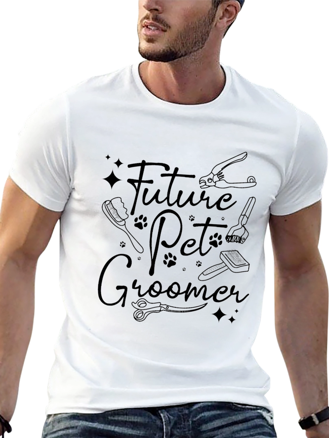 Future Pet Groomer Black T-Shirt