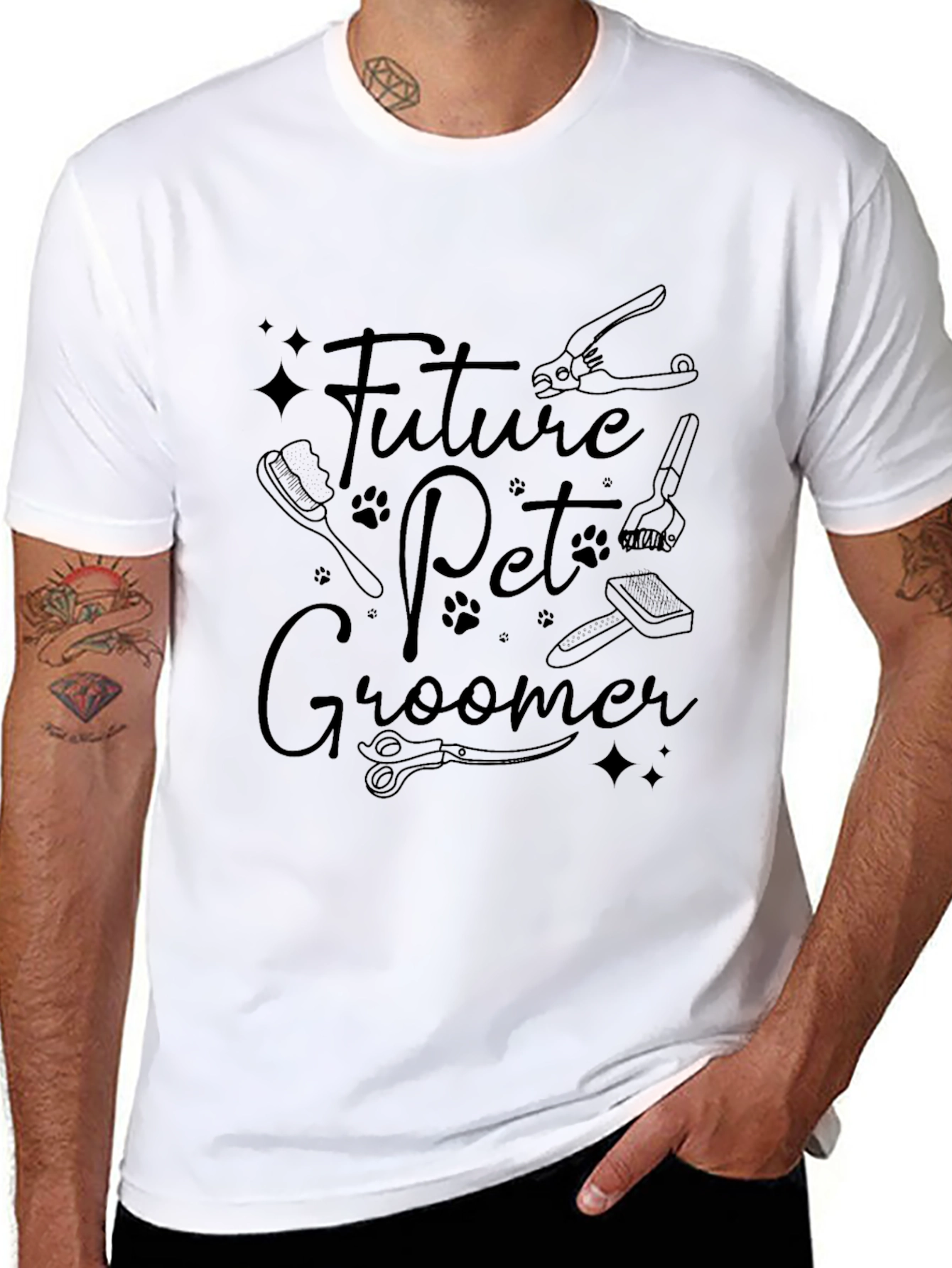 Future Pet Groomer Black T-Shirt